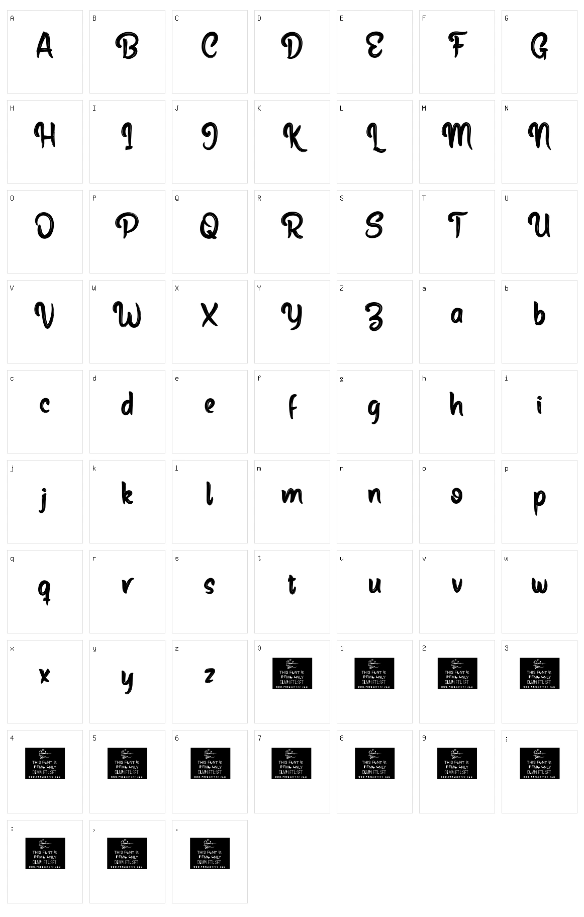 Enfetter Character Set