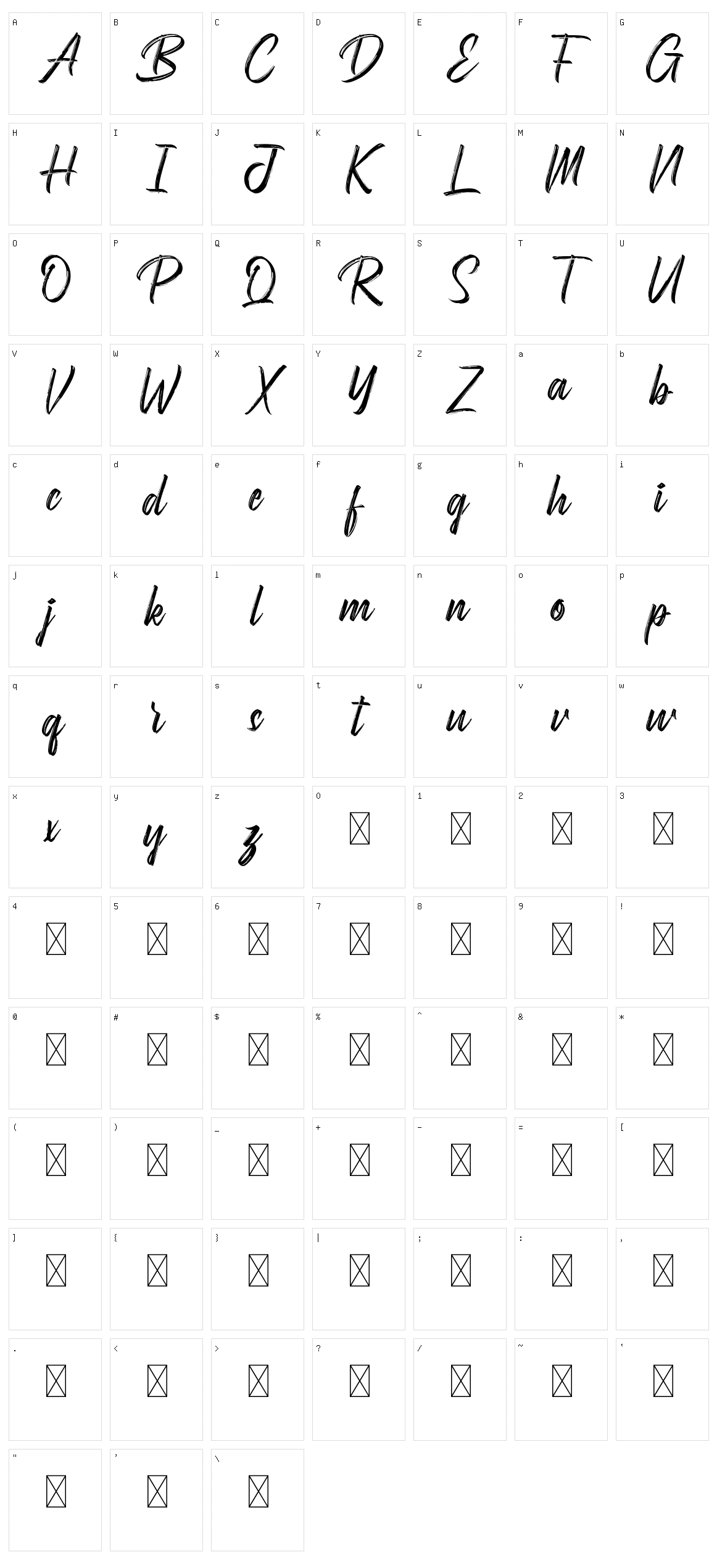 Bromarkers Character Set