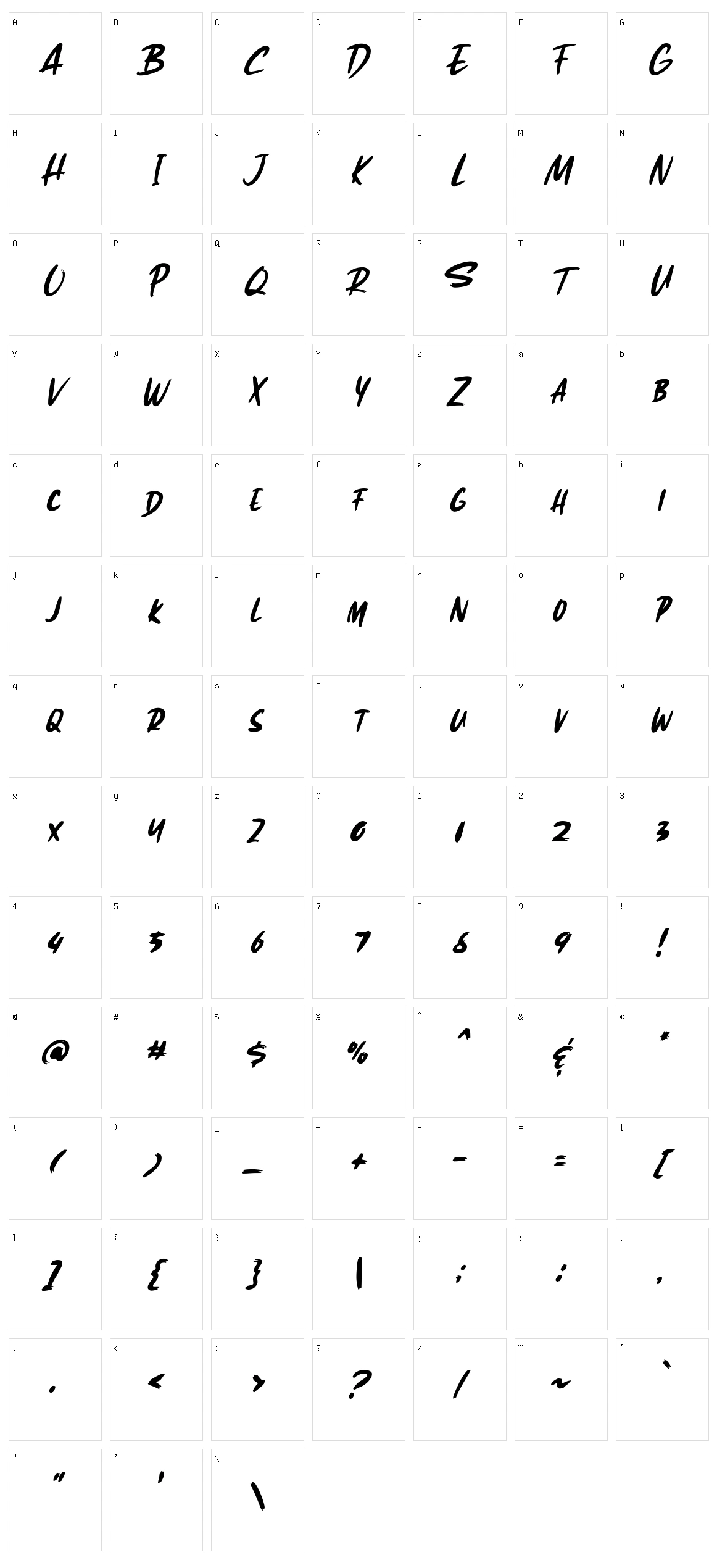 Forqend Character Set