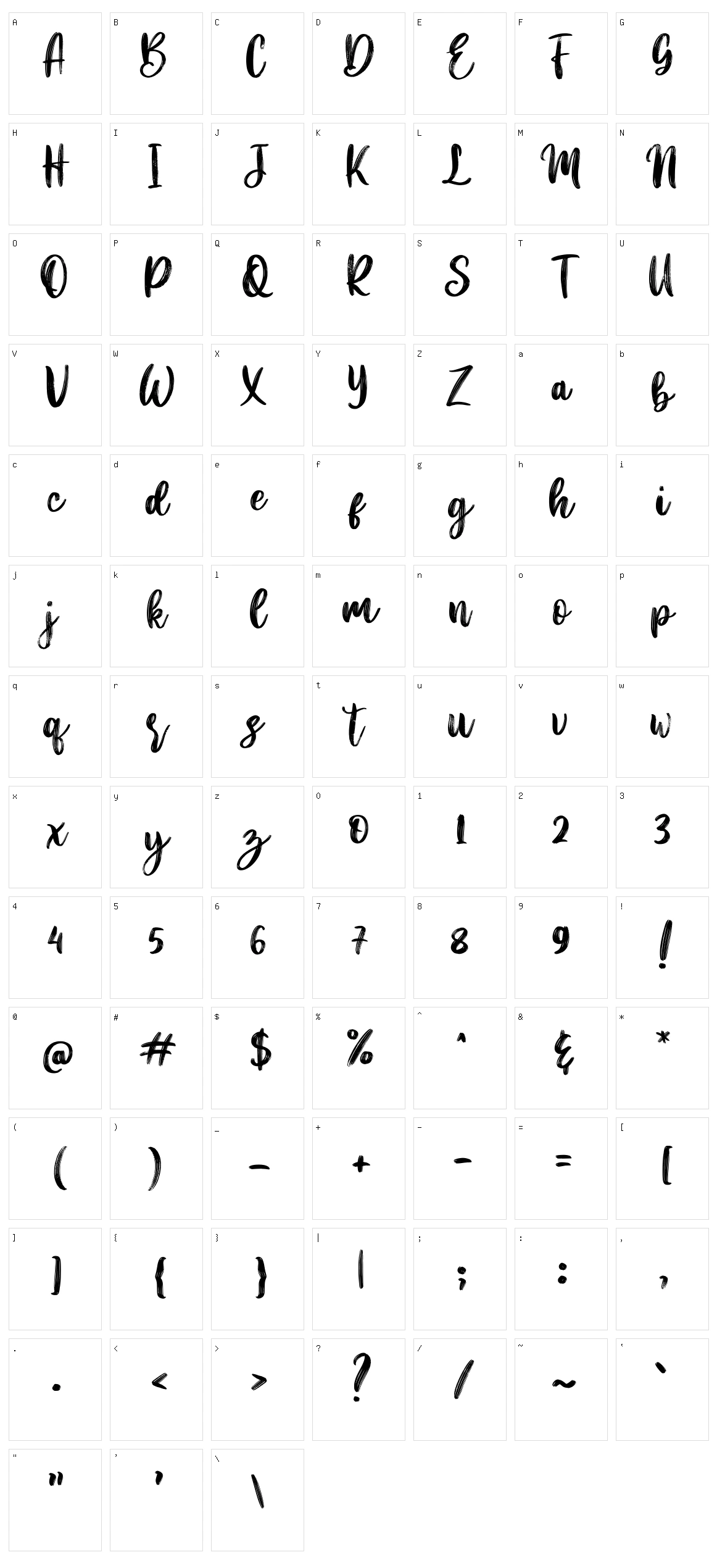 Merlyan Character Set