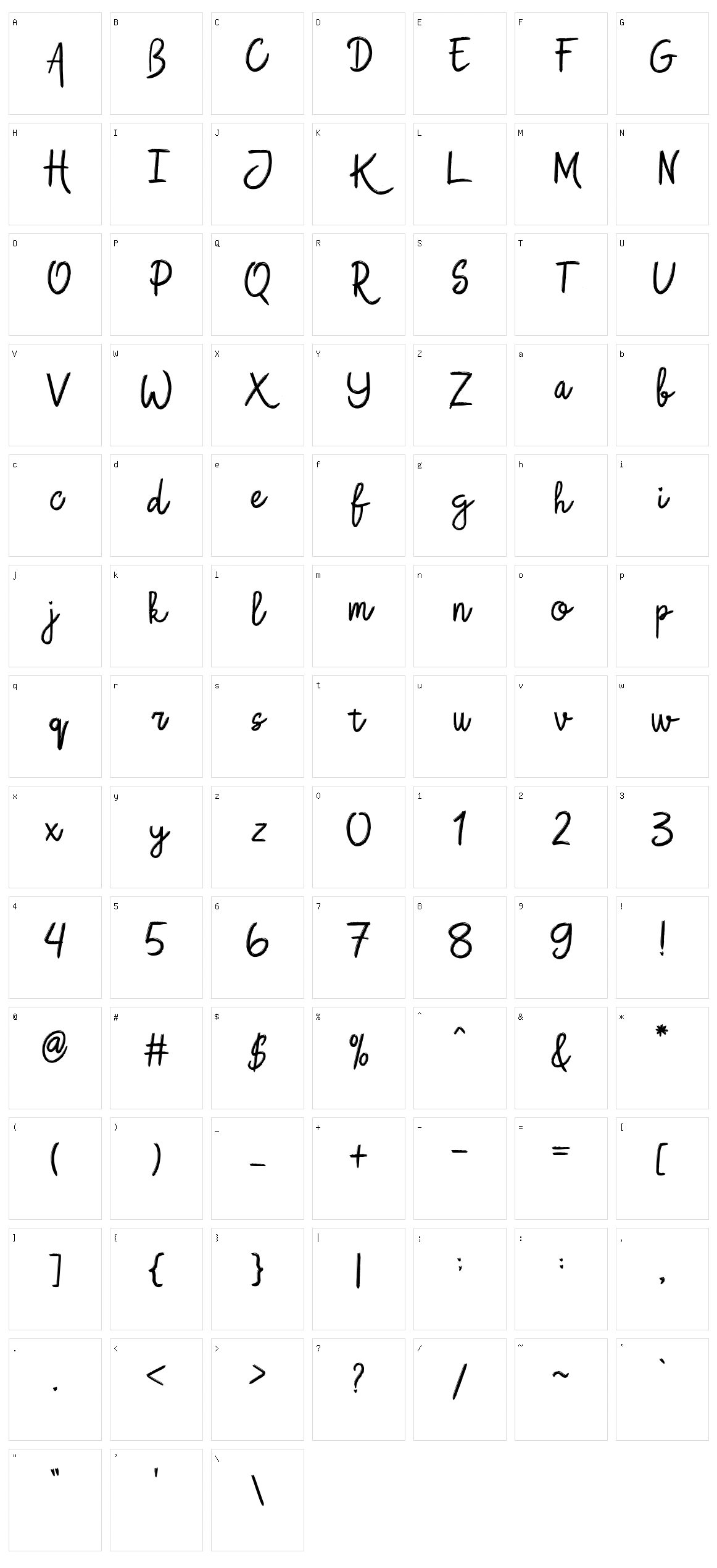Buchero Character Set