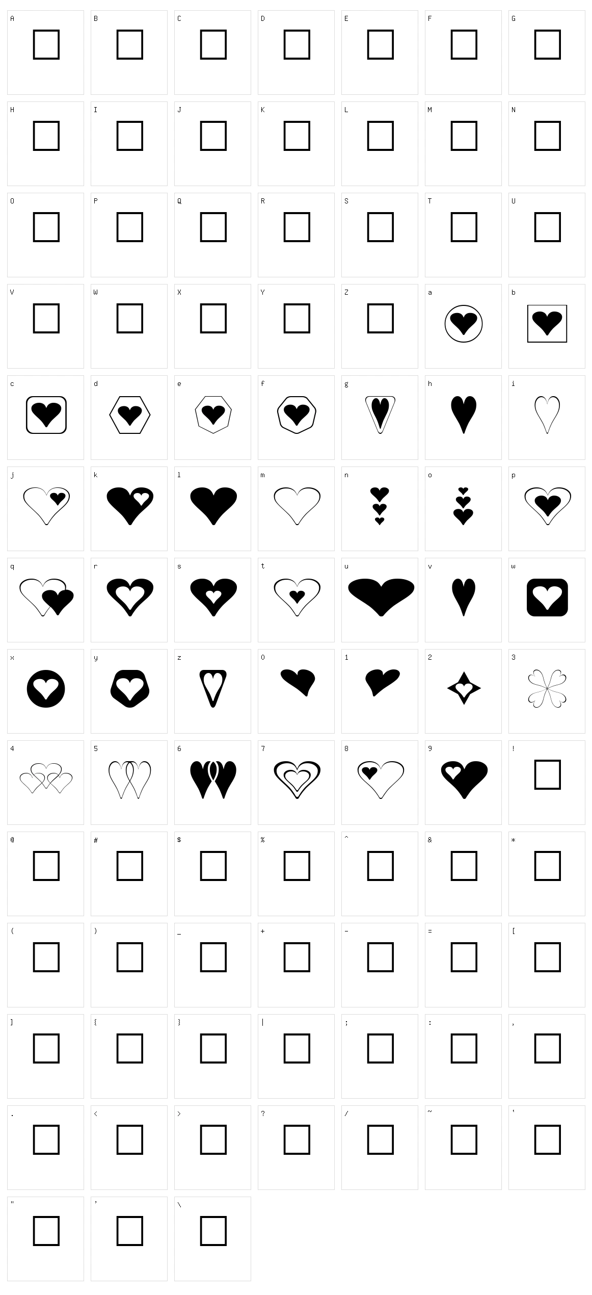 Hearts for 3D FX Character Set