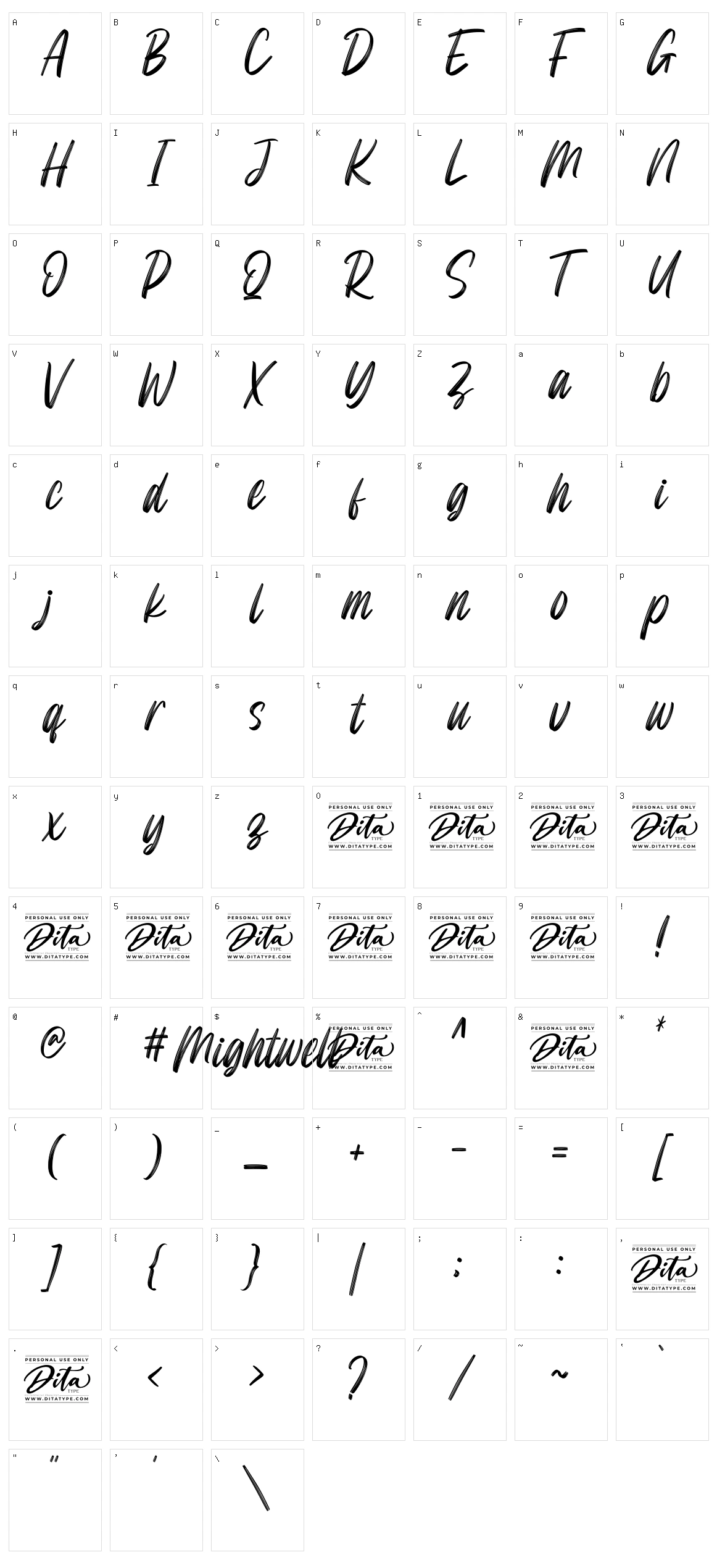 Mightwell Character Set