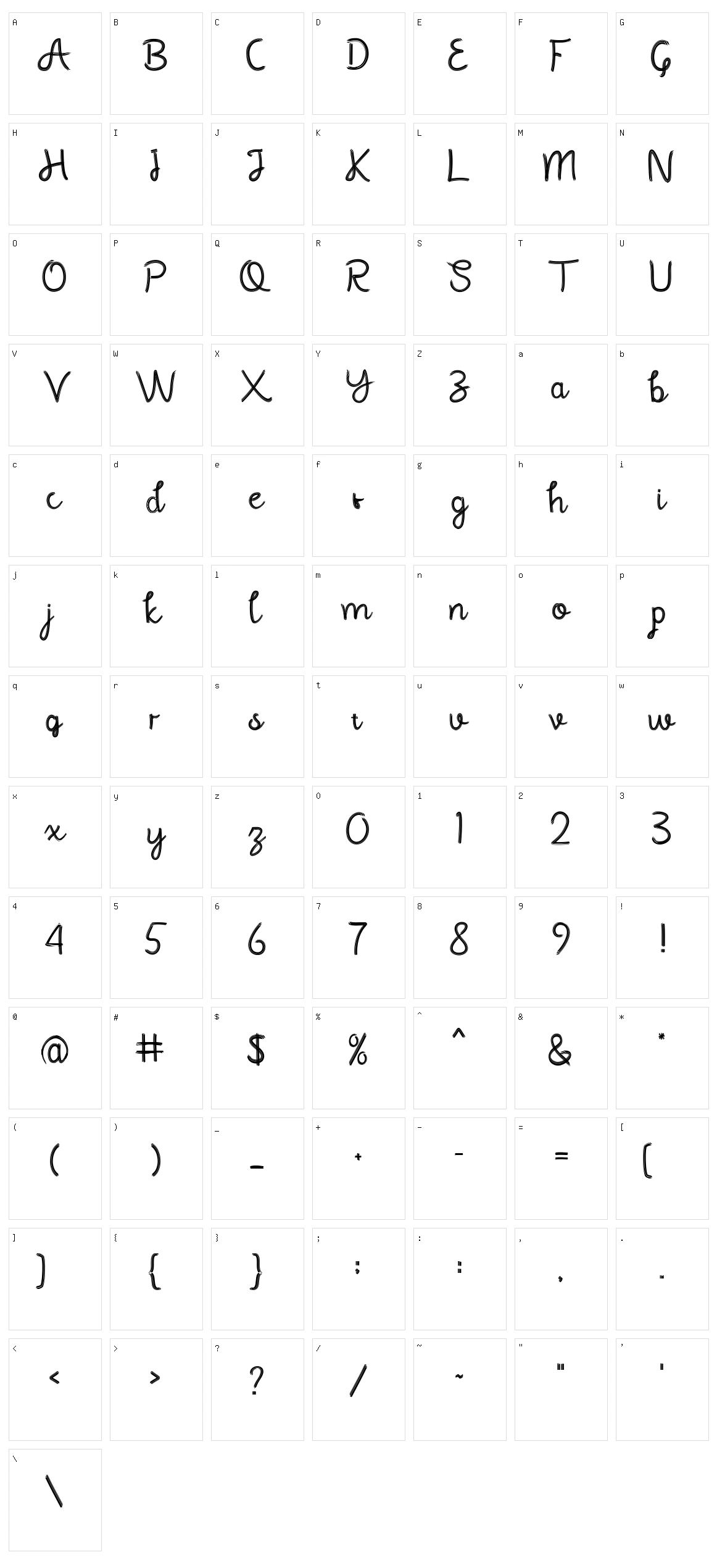Dinamica Character Set