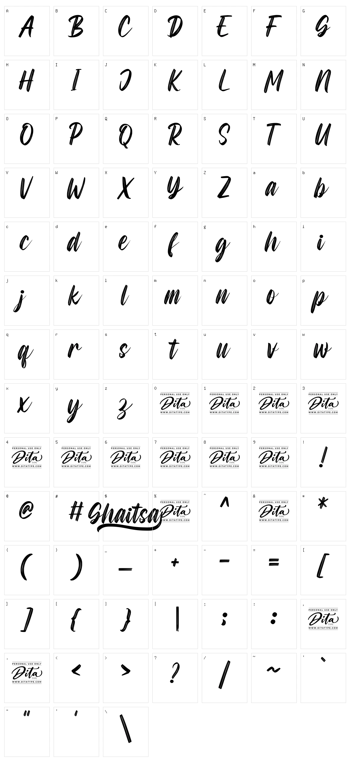 Ghaitsa Character Set