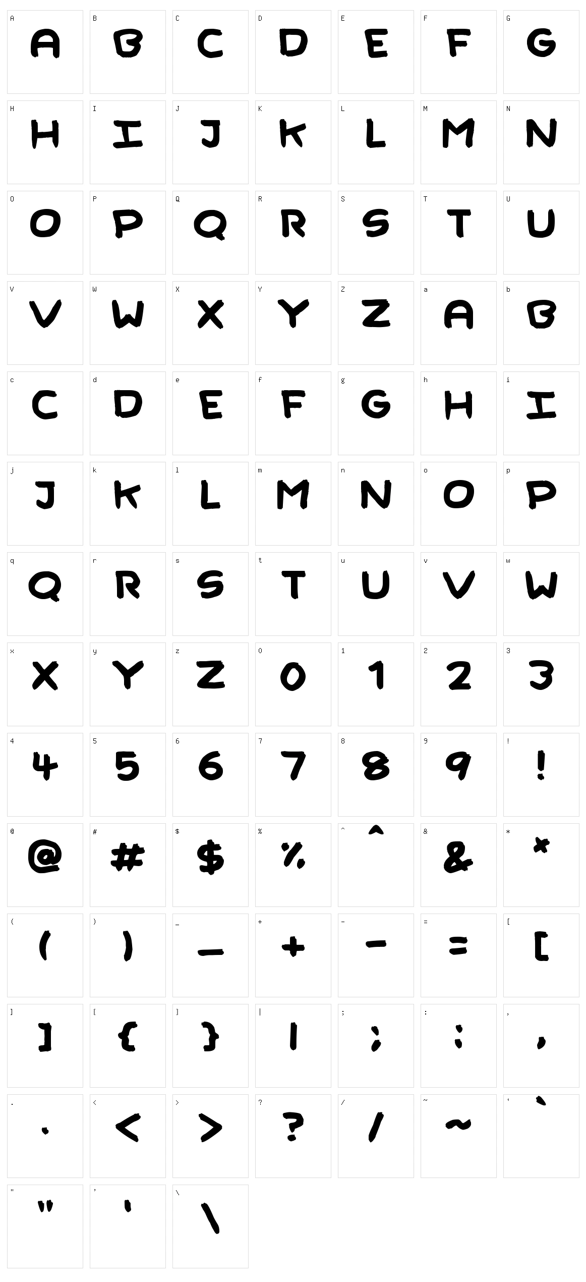 Rough Brush Character Set