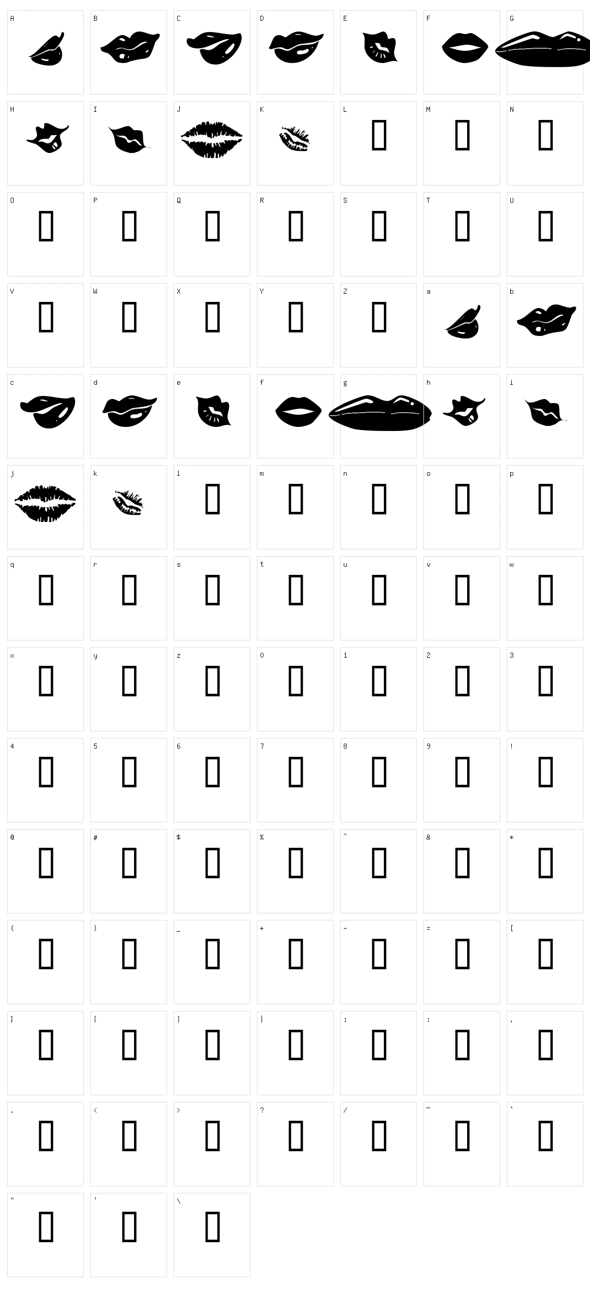 KR Lippy Character Set