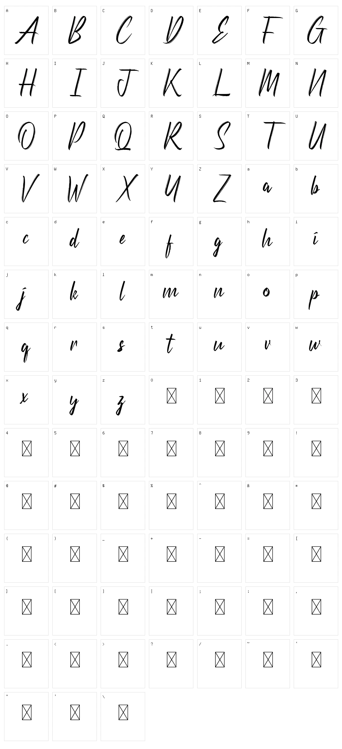 Etherish Character Set