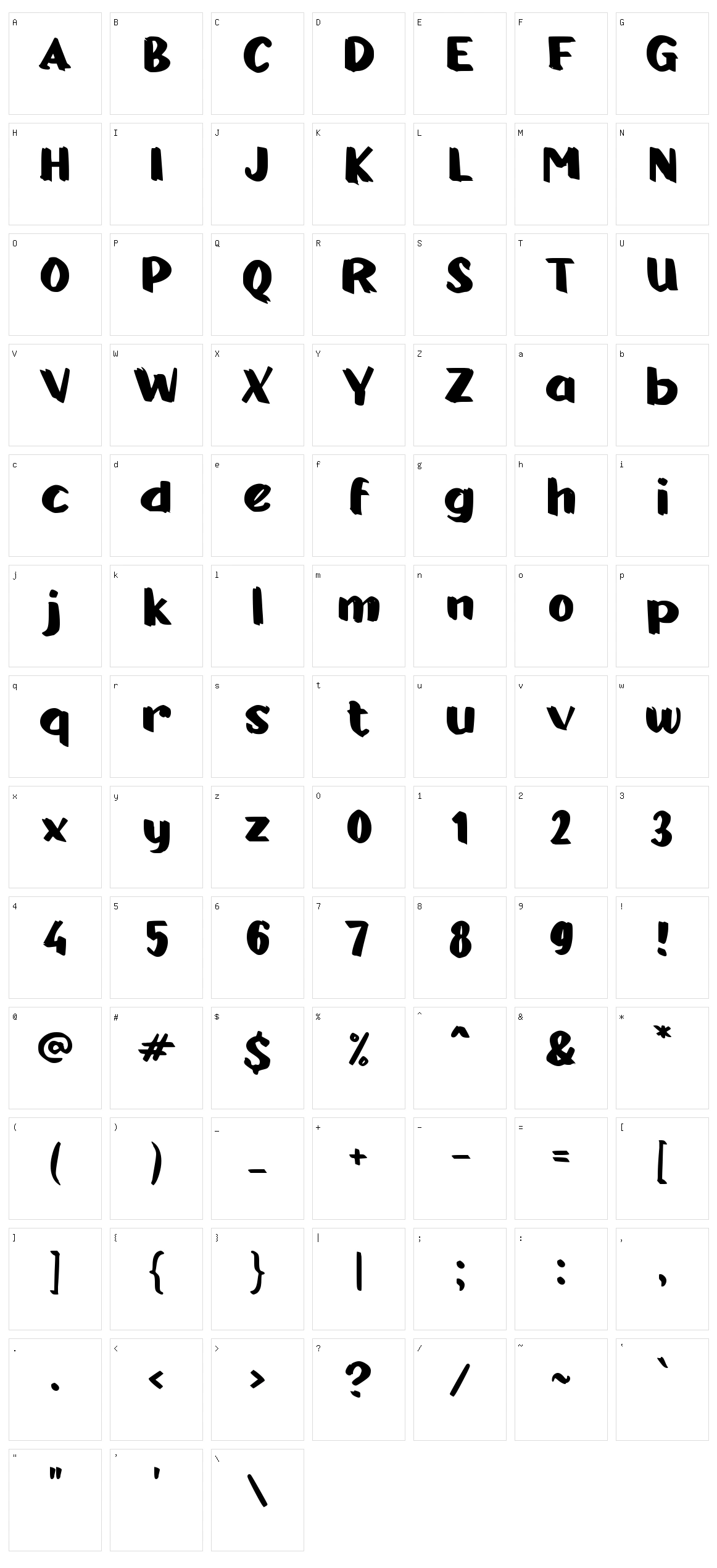 b Brown Bag Character Set