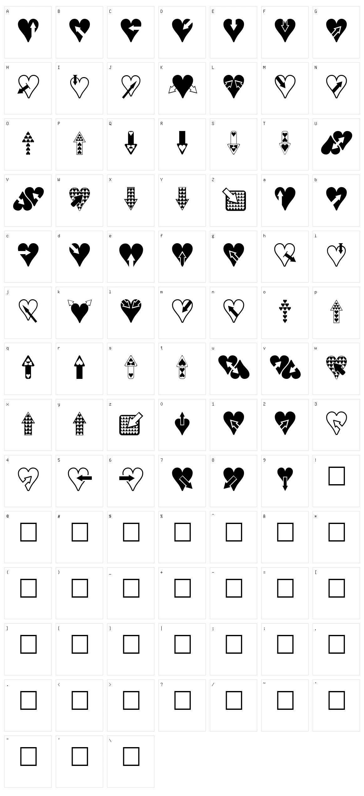 Hearts n Arrows Character Set