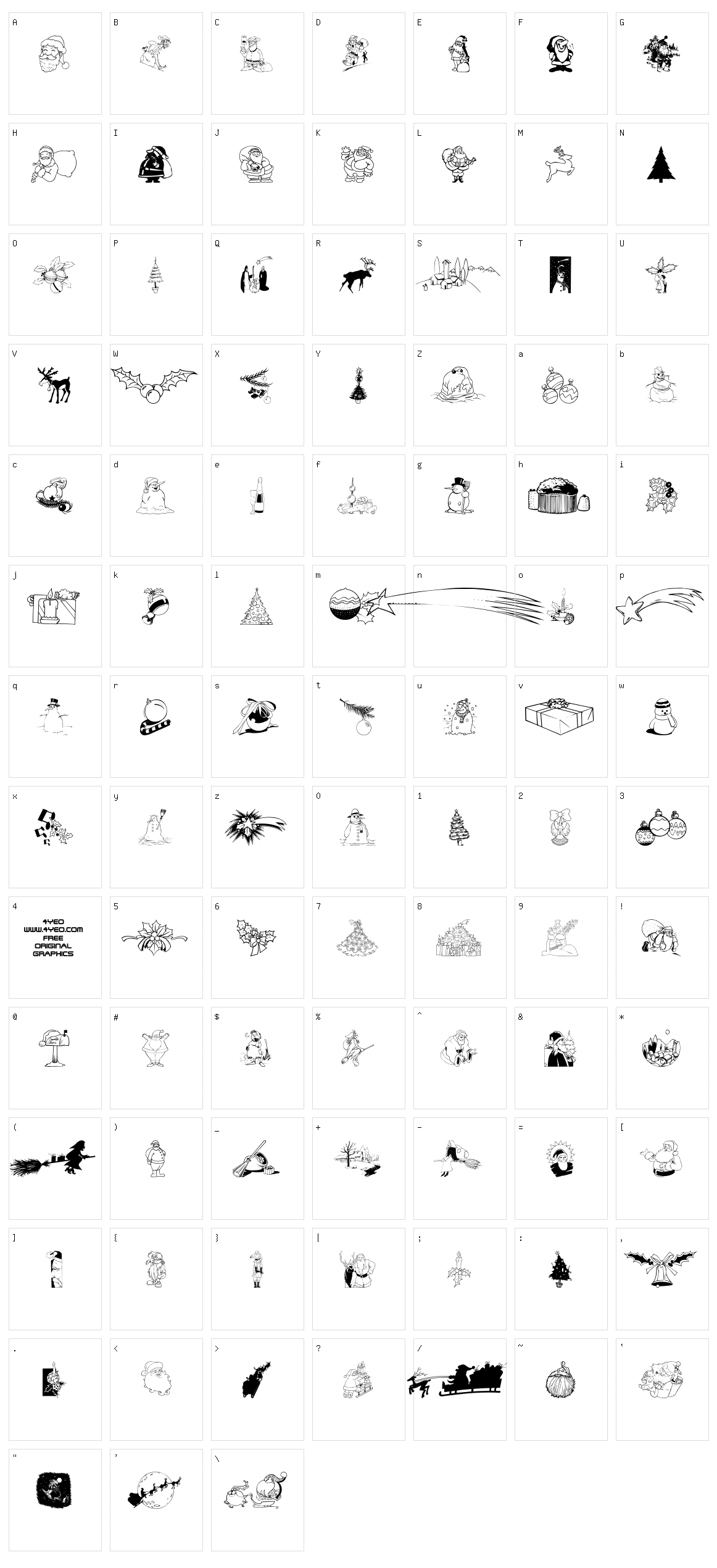 4YeoXmas Character Set