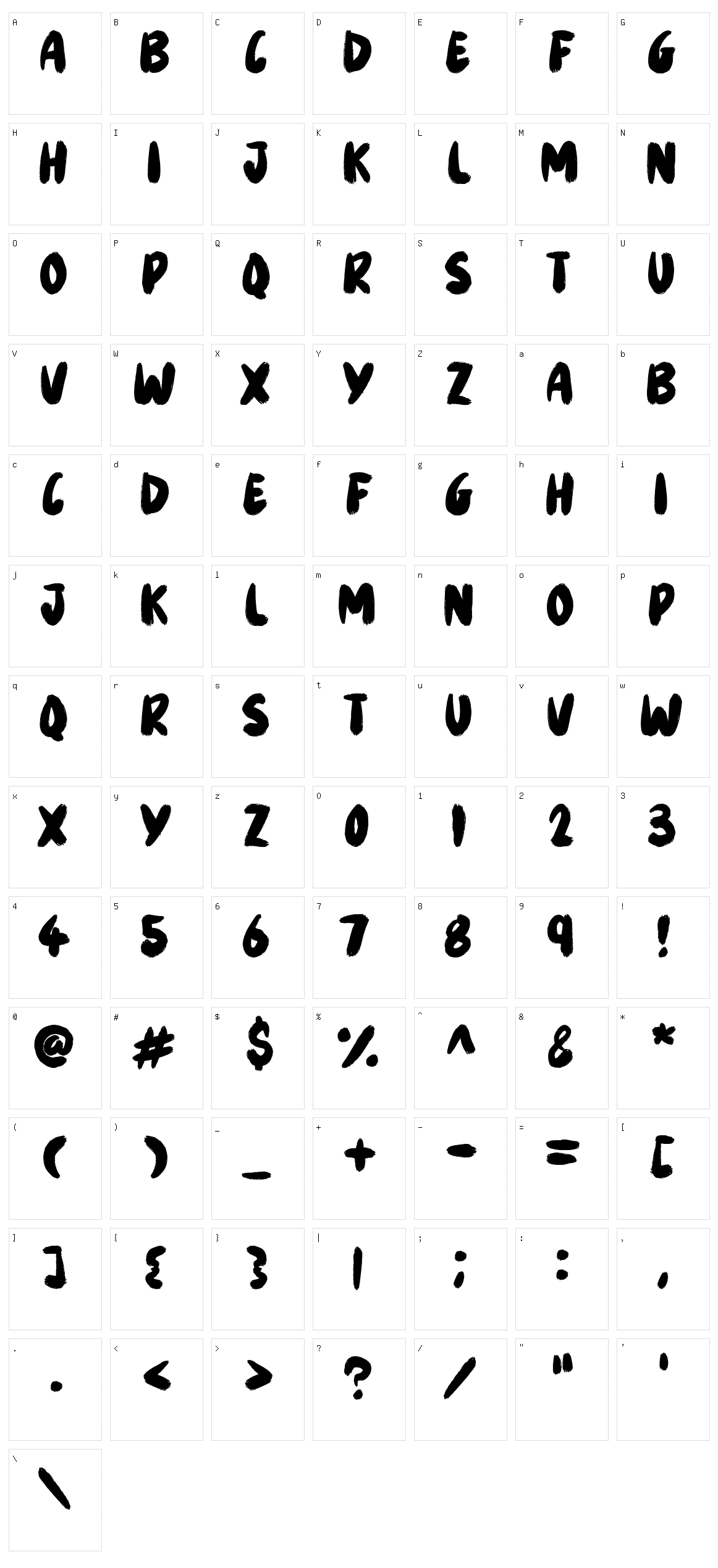 Brisk Brush Character Set