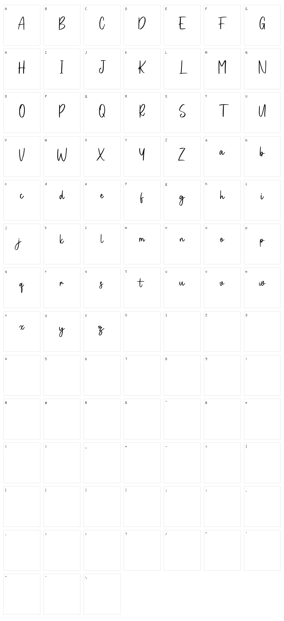 Goldshift Character Set