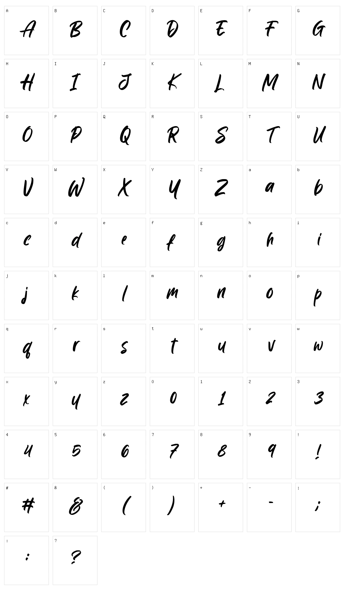 Wyattiky Character Set