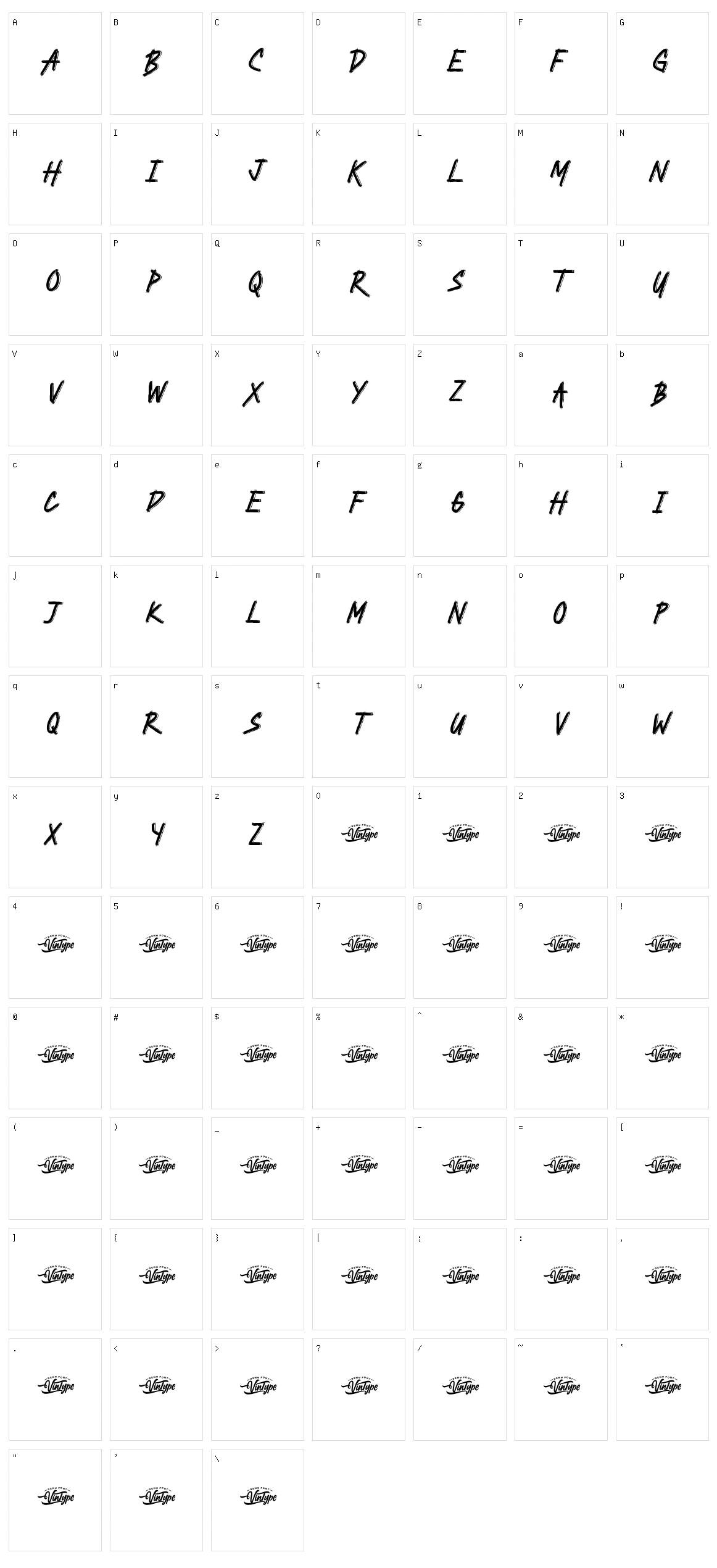 Blackhack Character Set