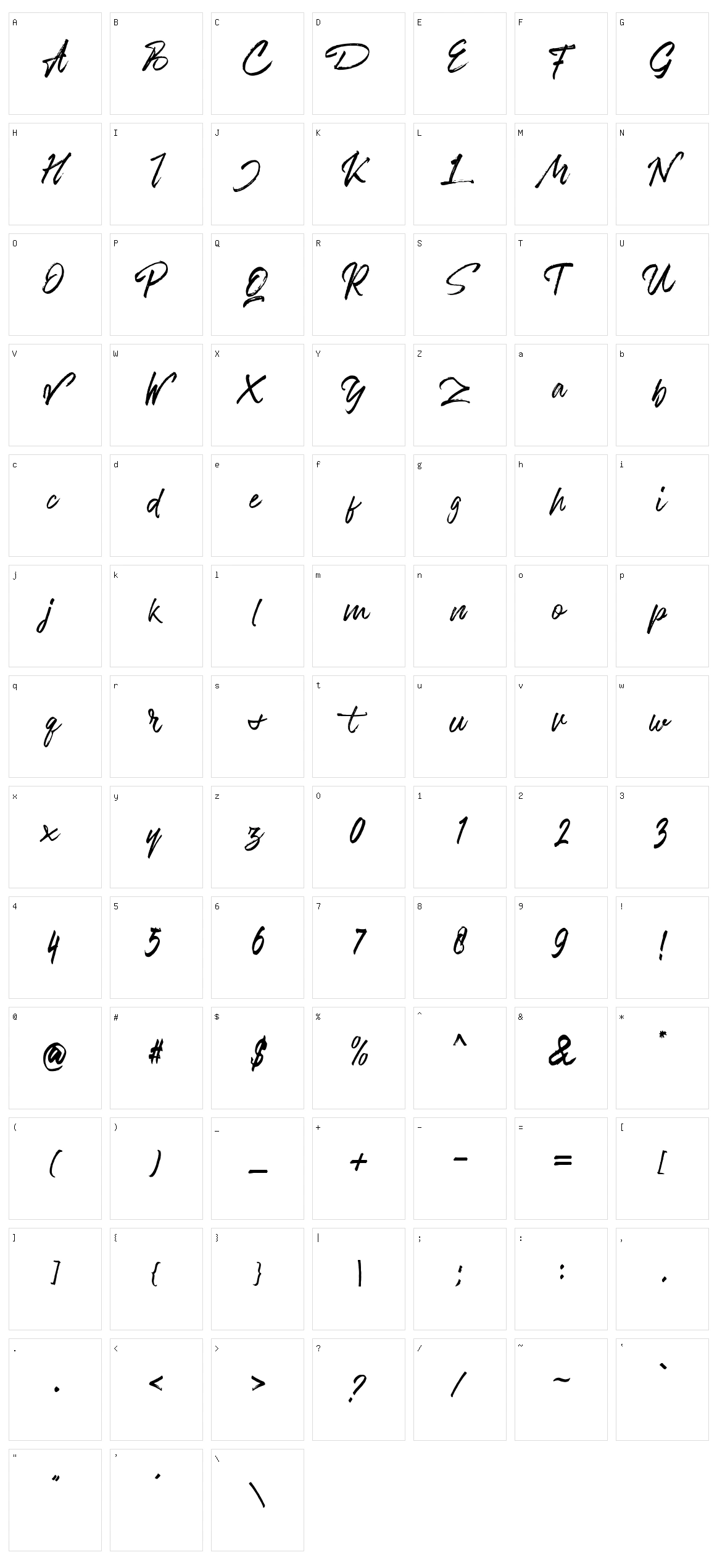 Bentoll Character Set