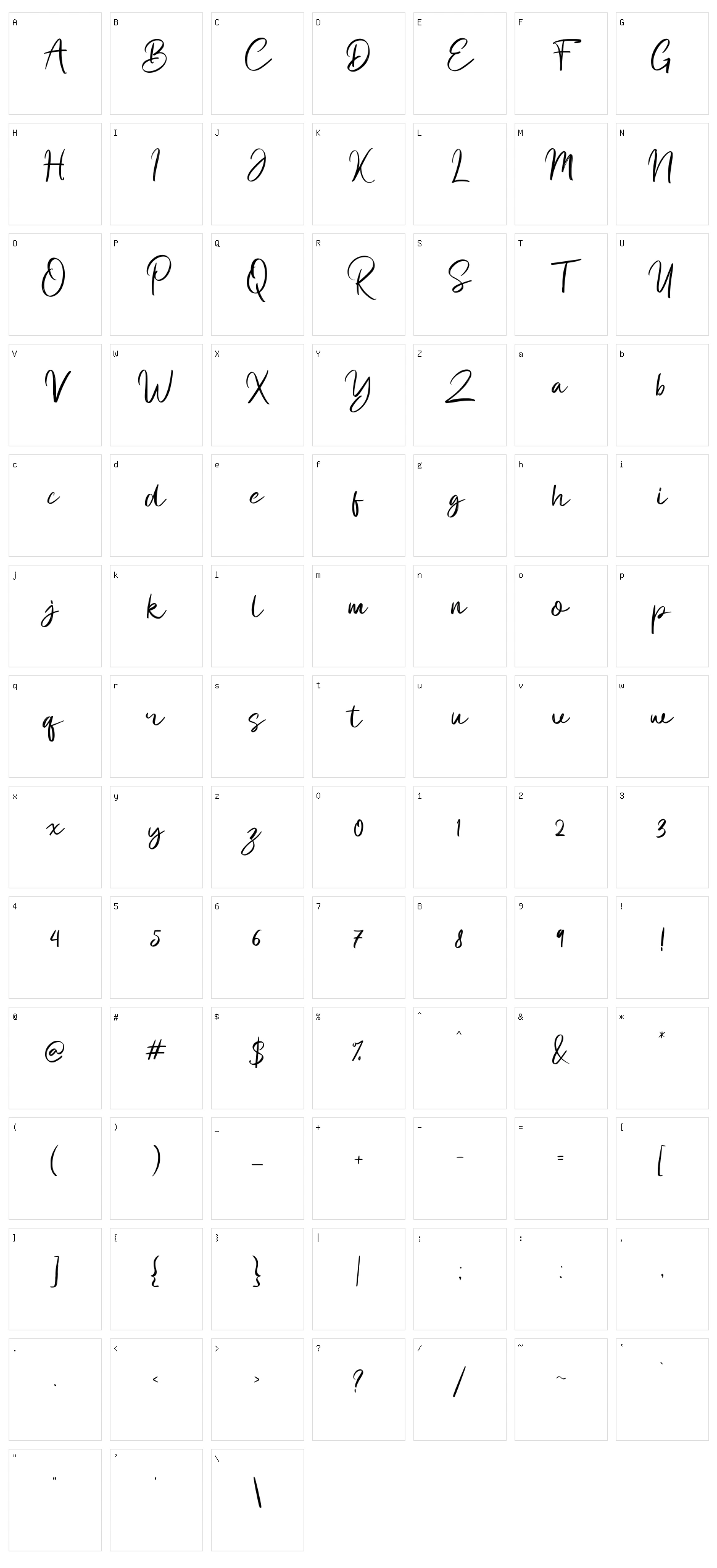 Felton Dafana Character Set