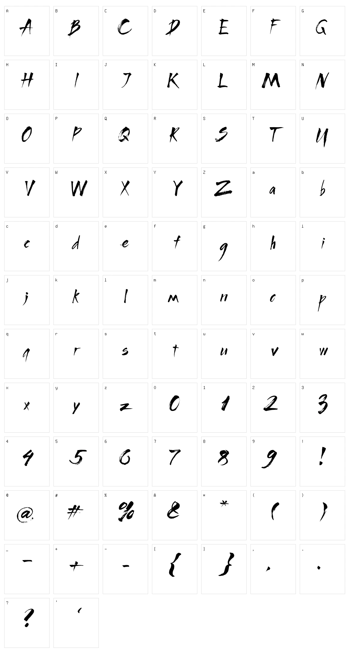 Broc Character Set