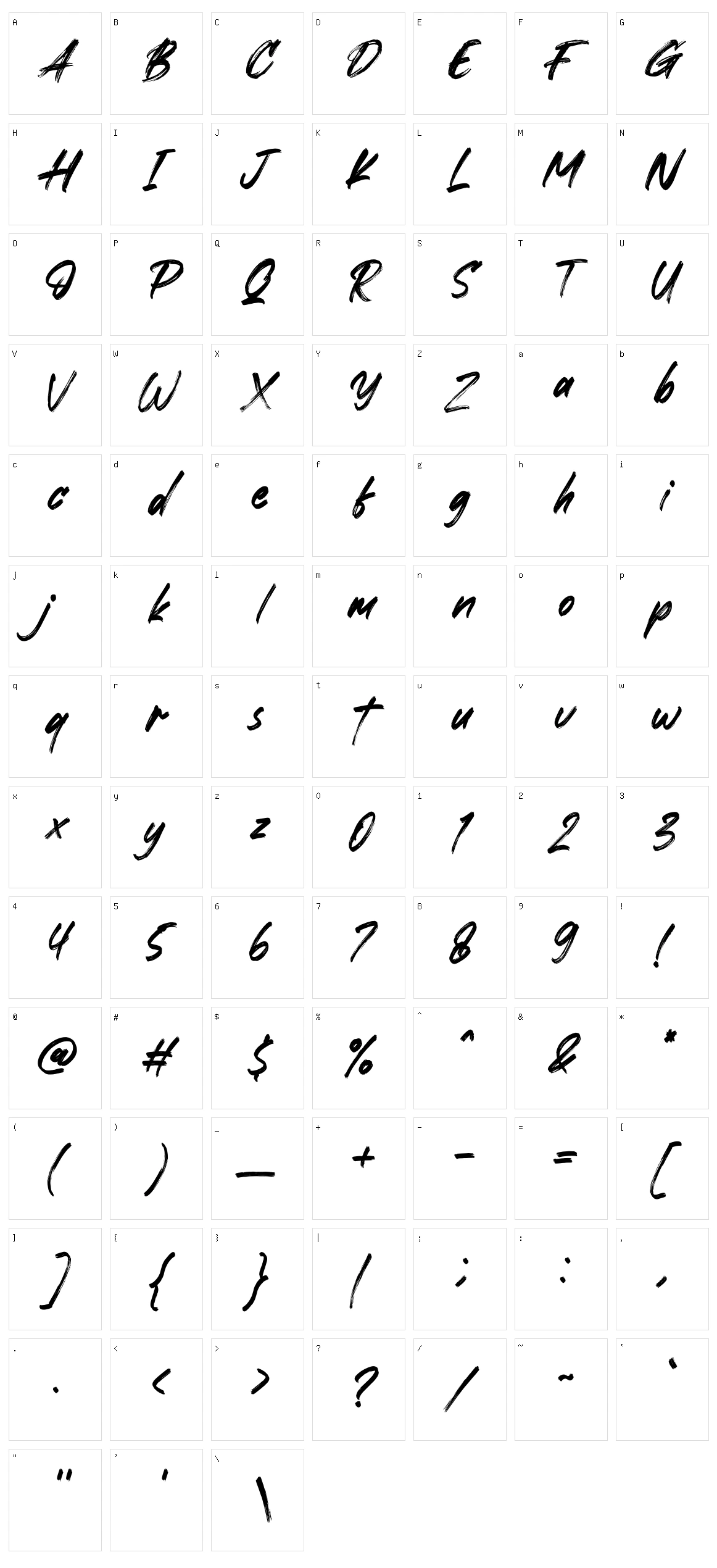 Xantorid Character Set