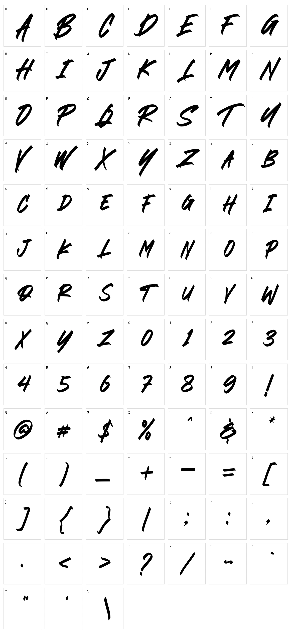 Black Brush Character Set