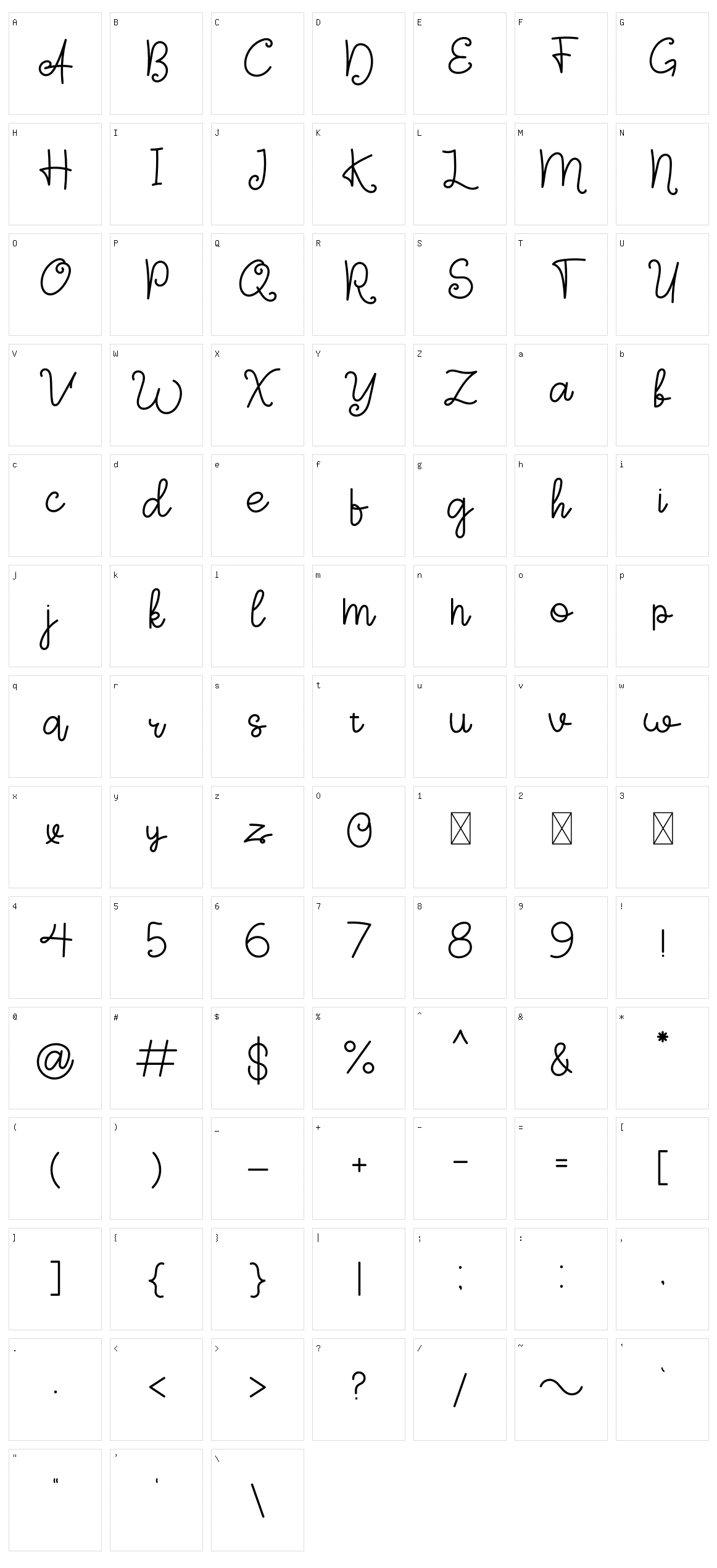 Sign Of Love Character Set