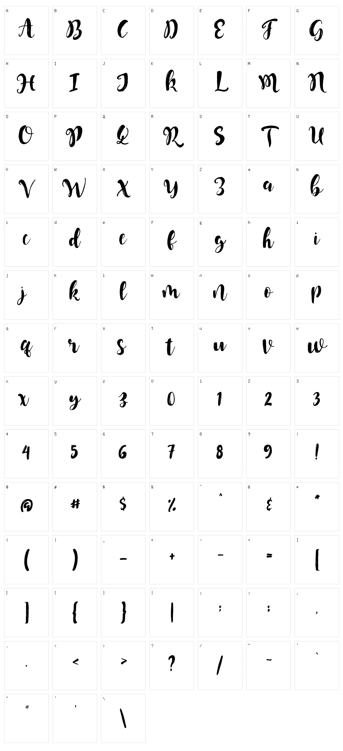Mongnai Script Character Set