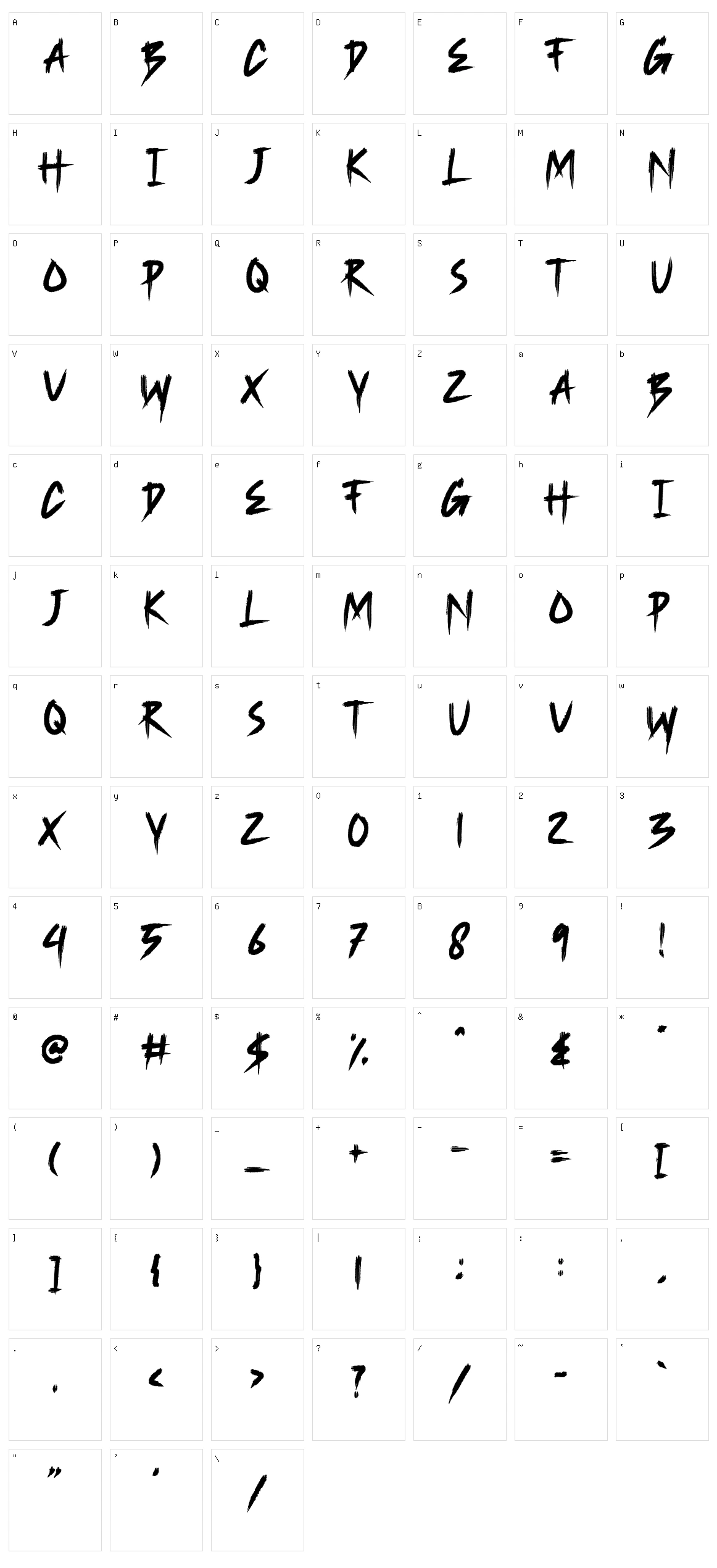 Parakan Brush Character Set