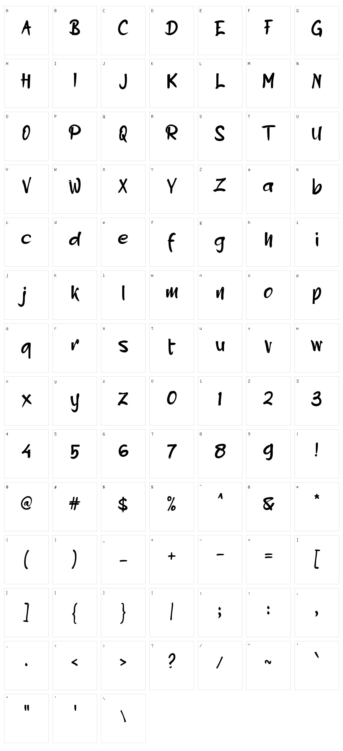 b Bikin Asyik Character Set