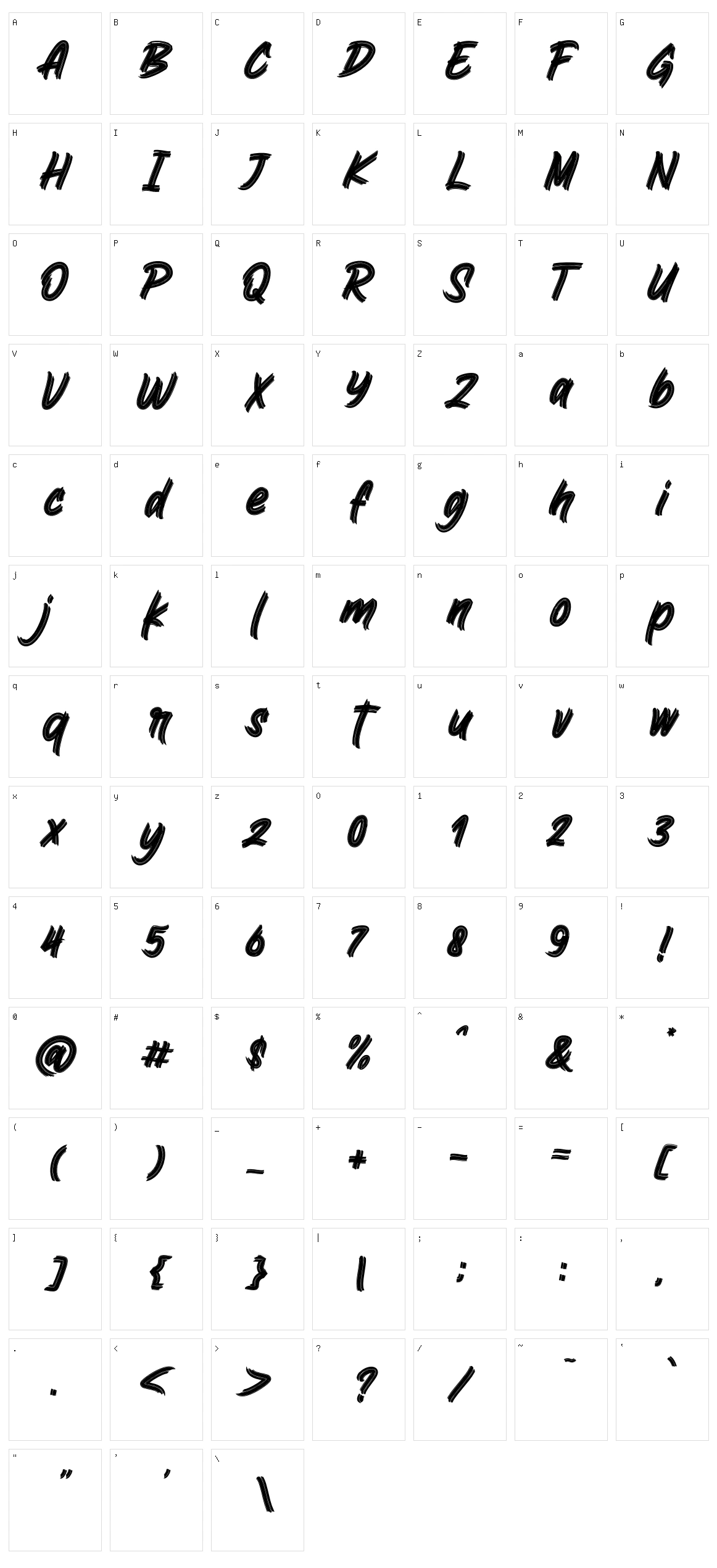 Bingo Reky Character Set