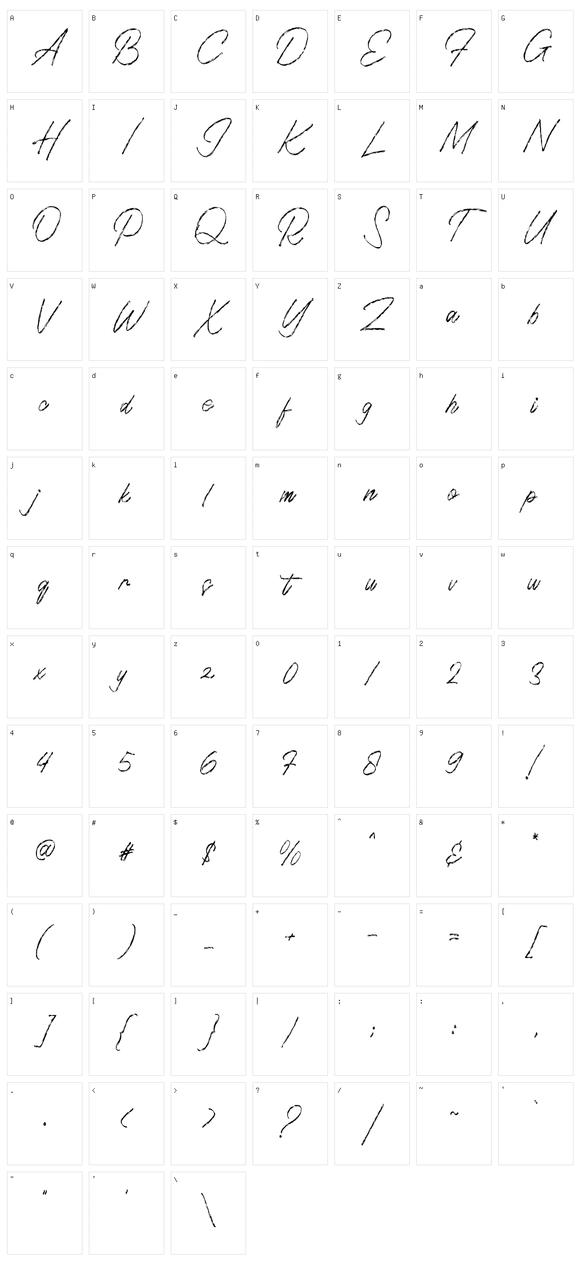 Gatinlose Character Set