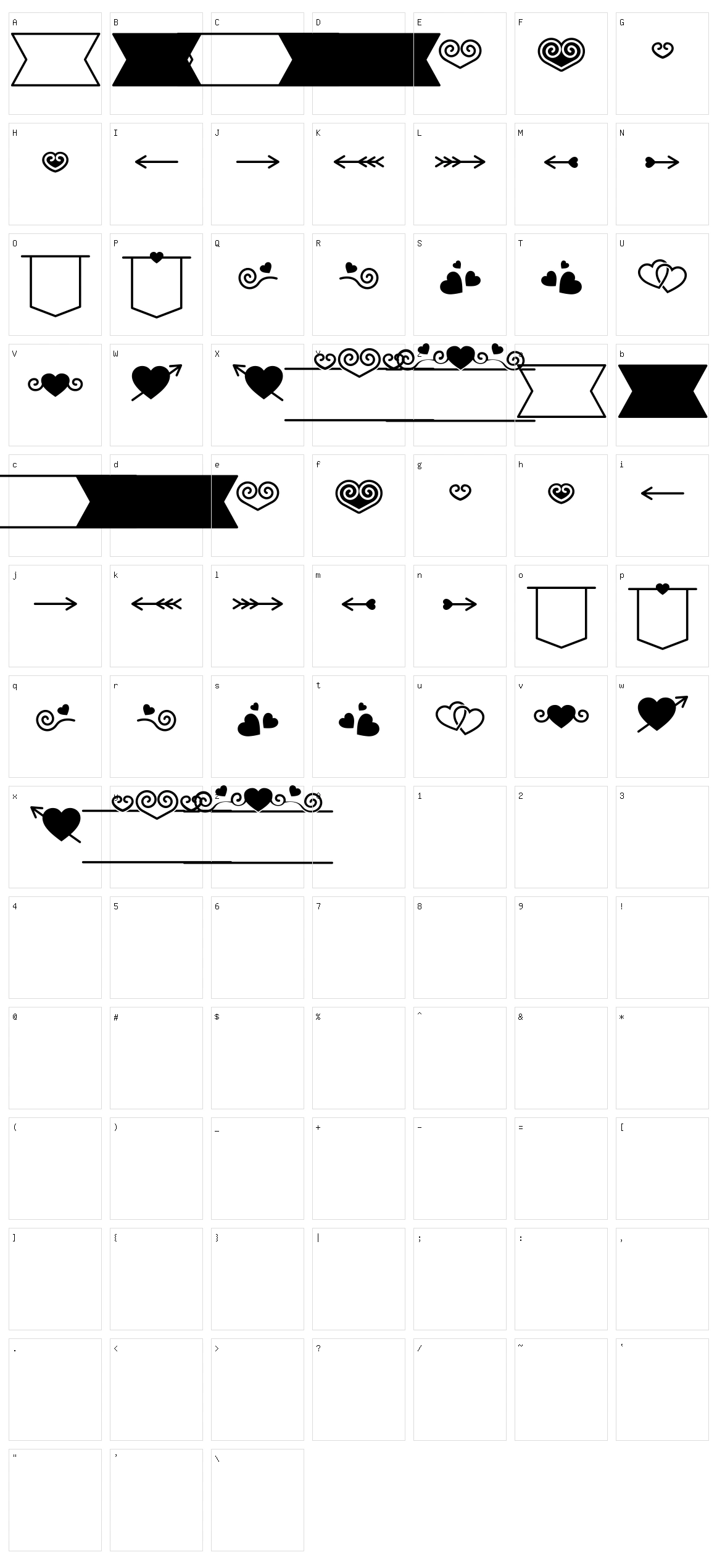 Romantine Dingbat Character Set