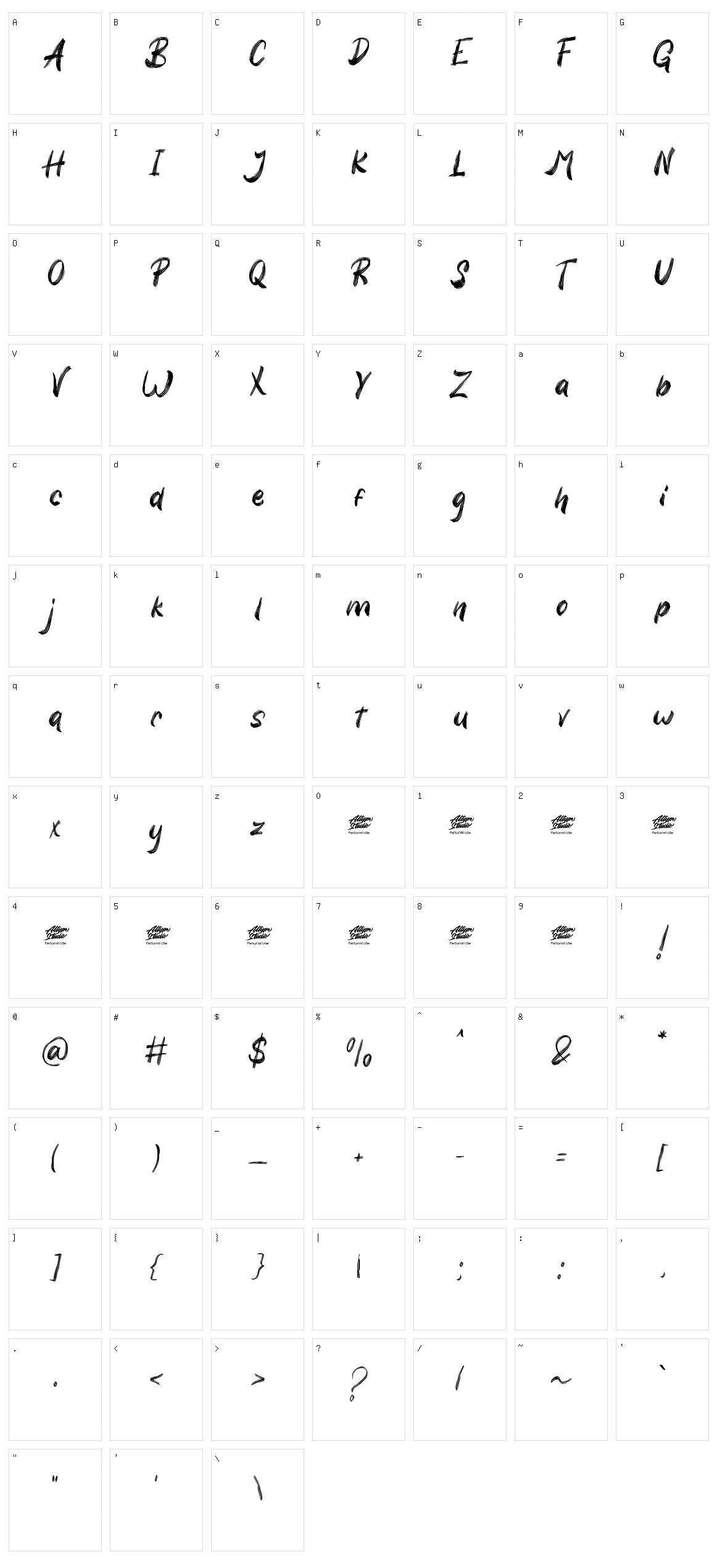 Balsoon Character Set