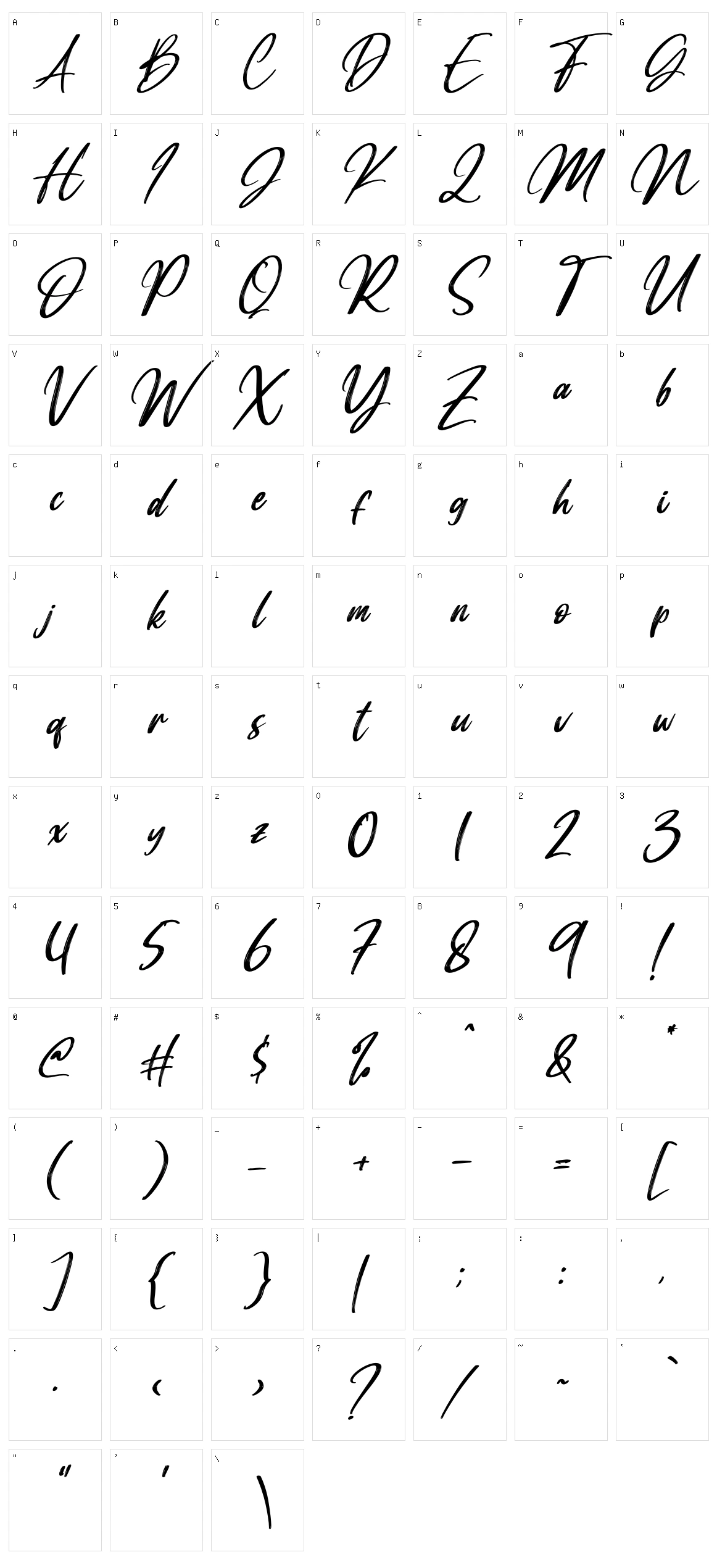 Manttilda Character Set