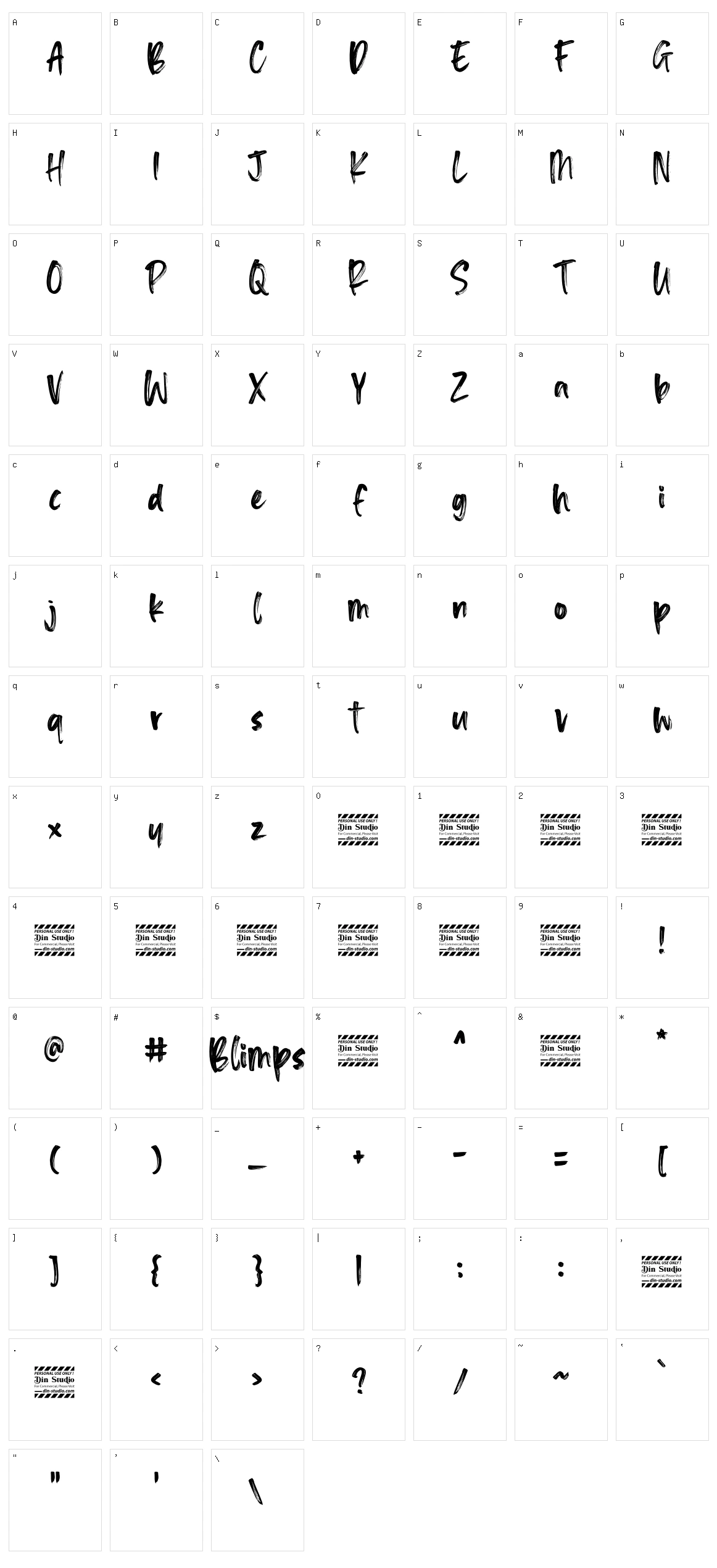 Blimps Character Set