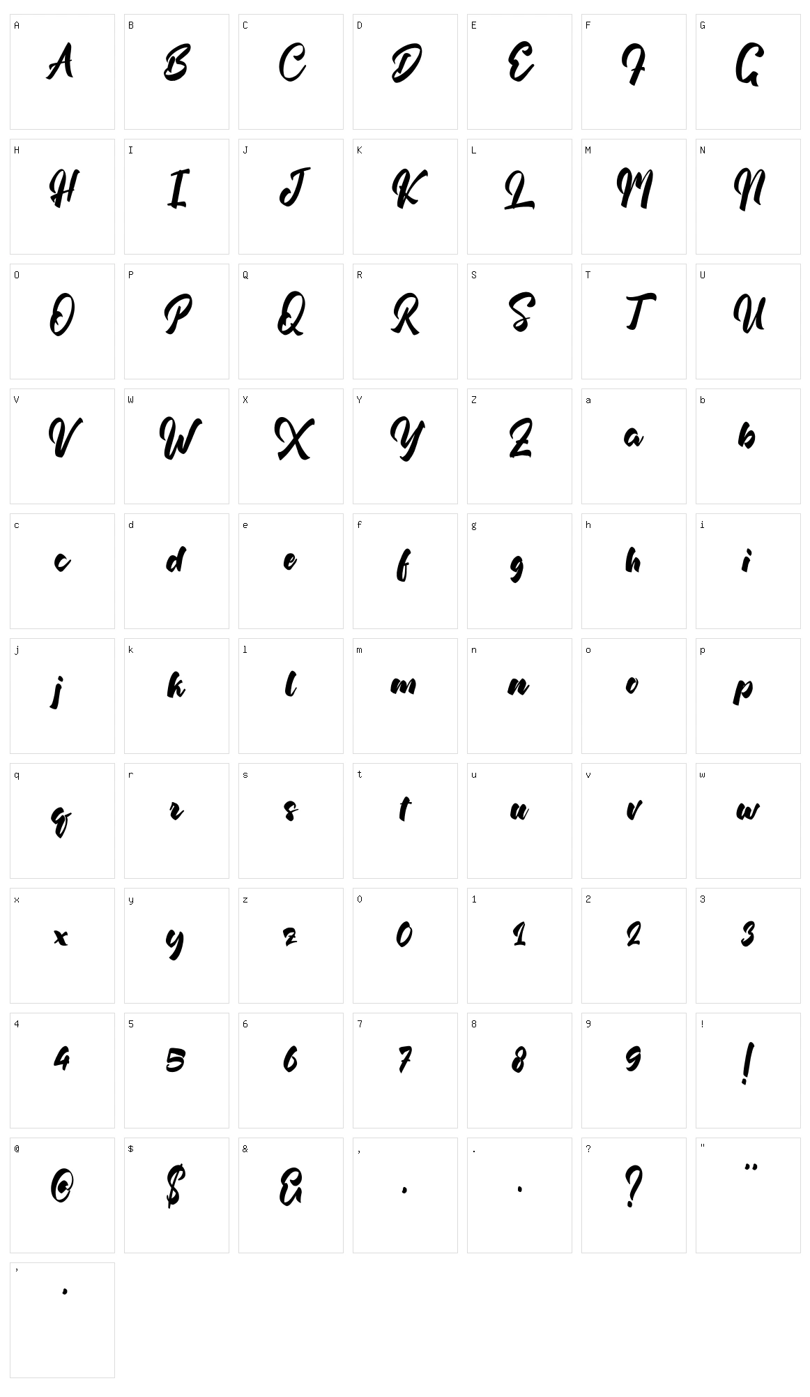Albertta Character Set