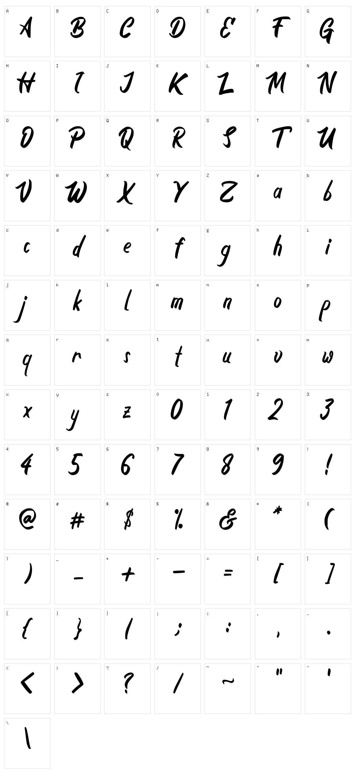 Boyna Character Set