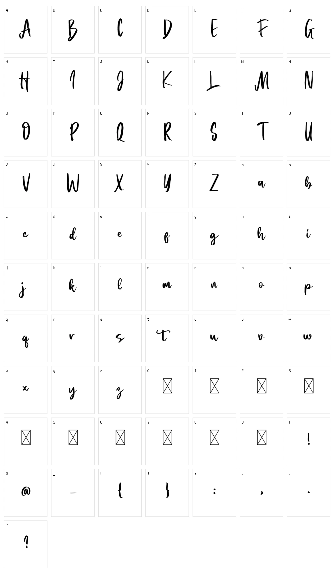 Anida Character Set