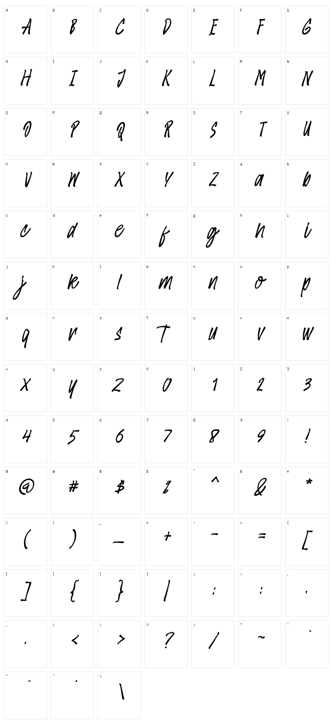 Amster Brush Character Set