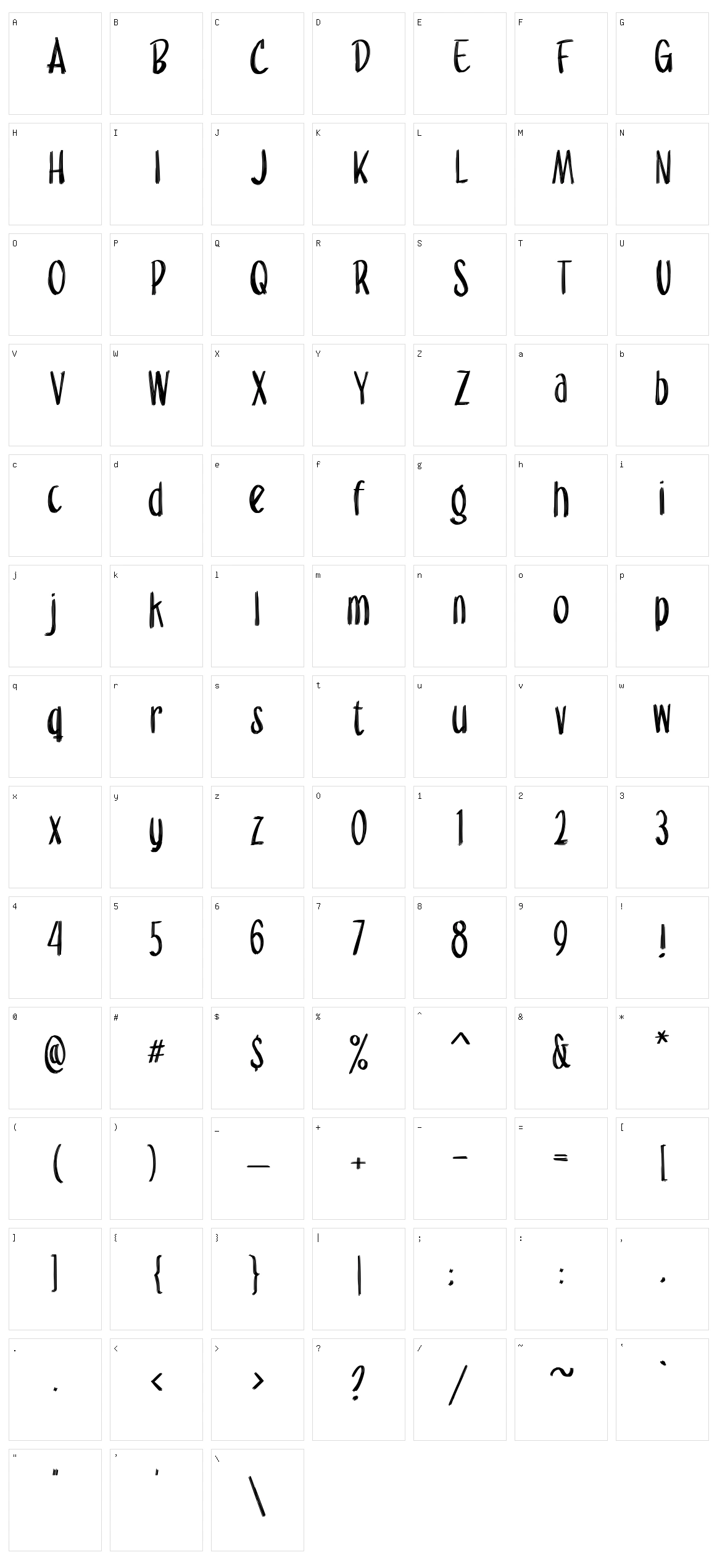 Angelo Woodhills Character Set