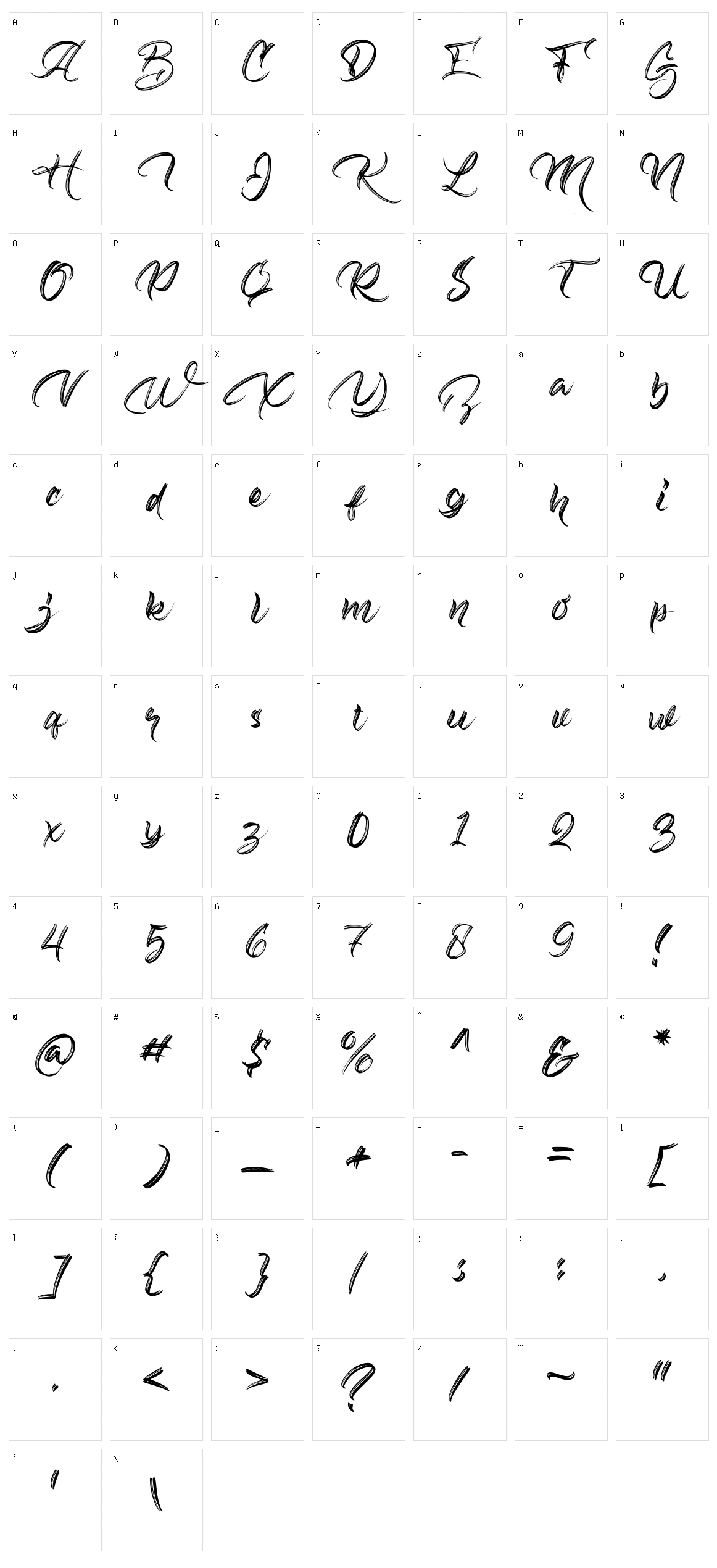 Biograph Character Set