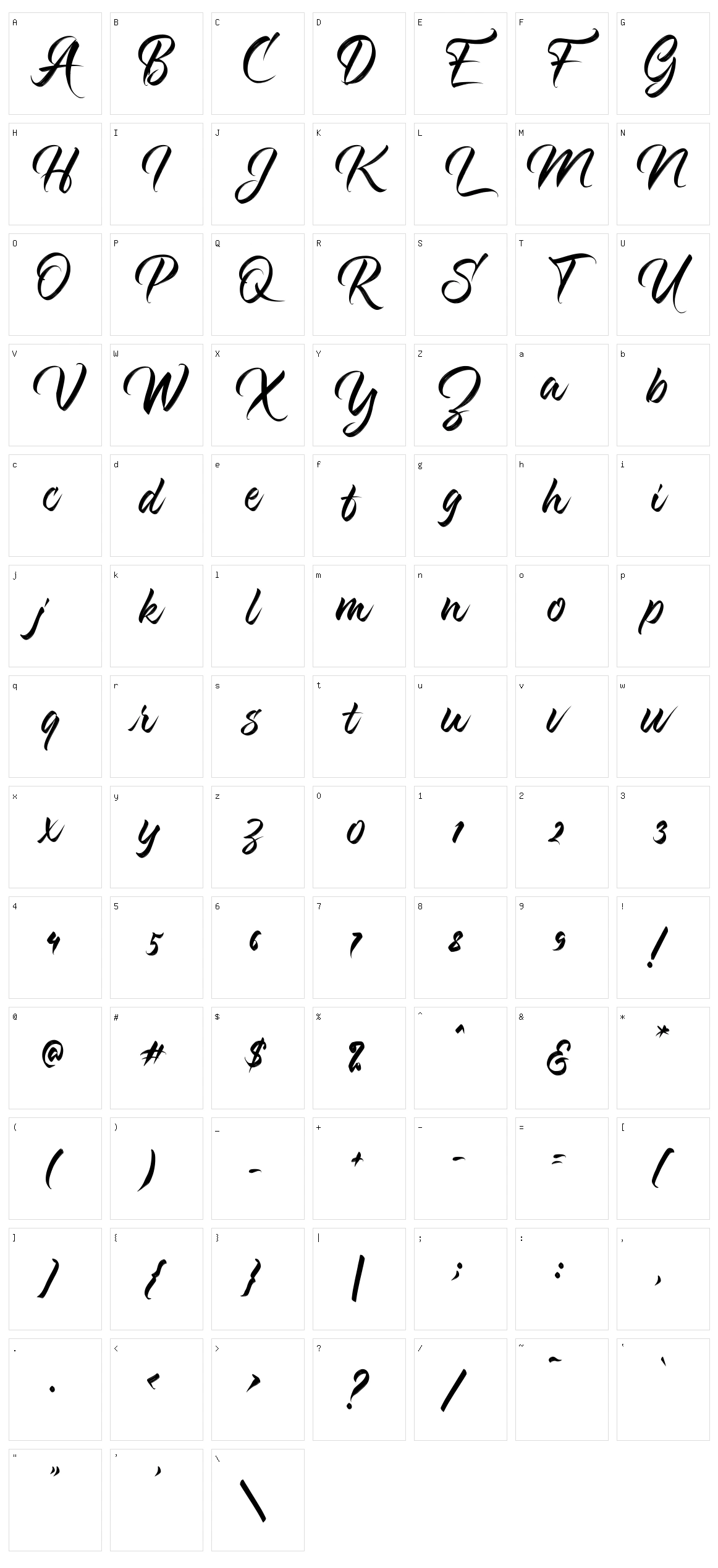 Kashina Character Set
