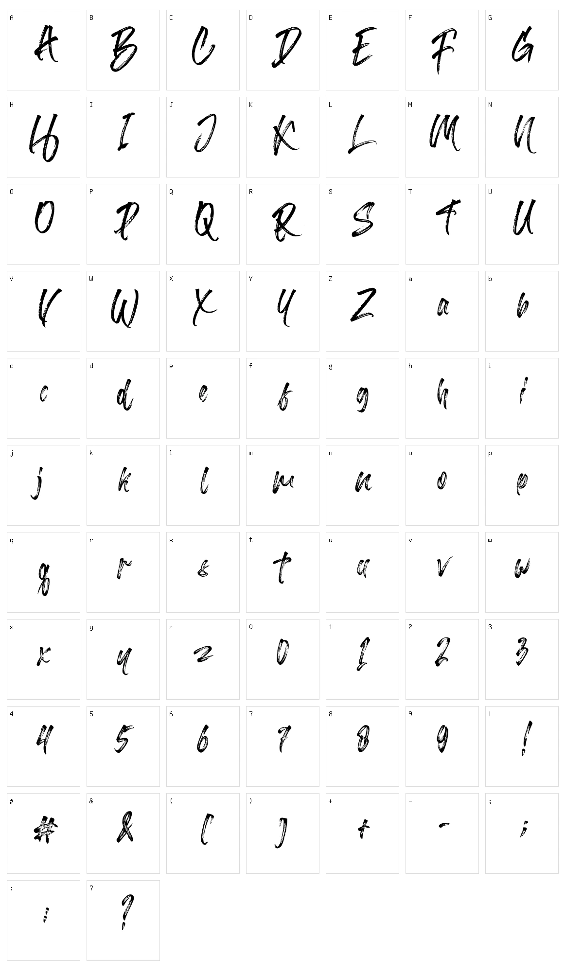 Barttony Character Set