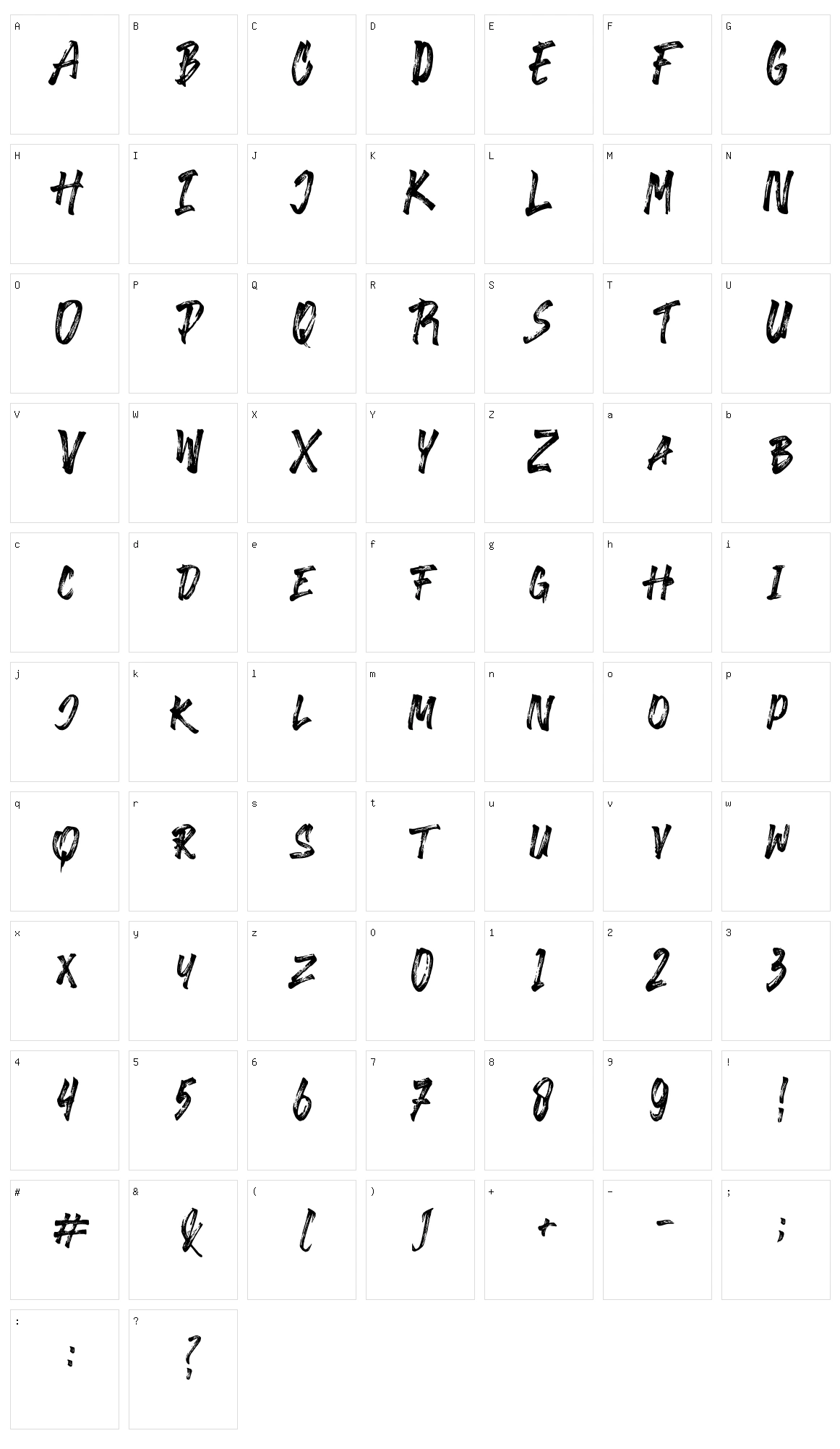 Galvanis Character Set