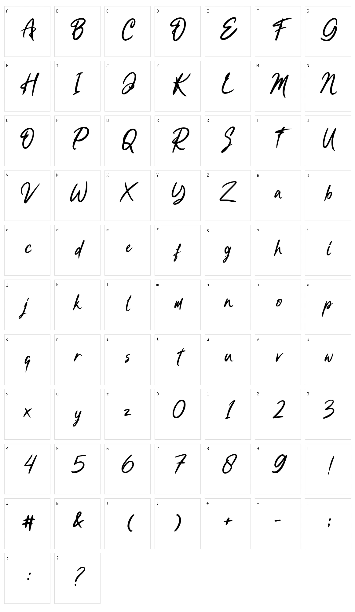 Bellindo Character Set