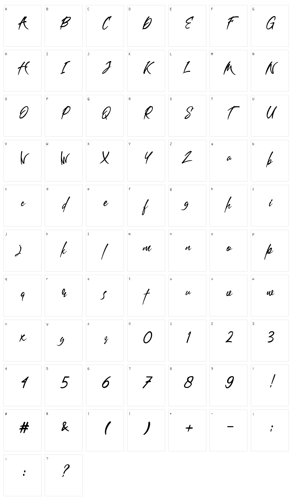 Bathersilla Character Set