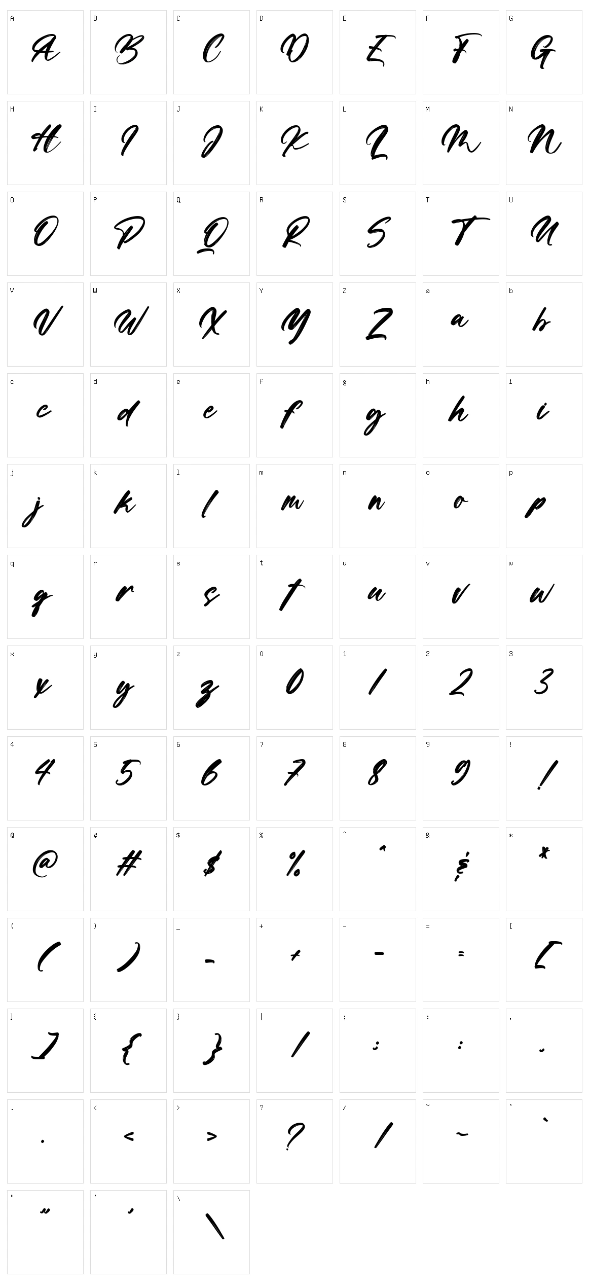 Mountain Hills Character Set