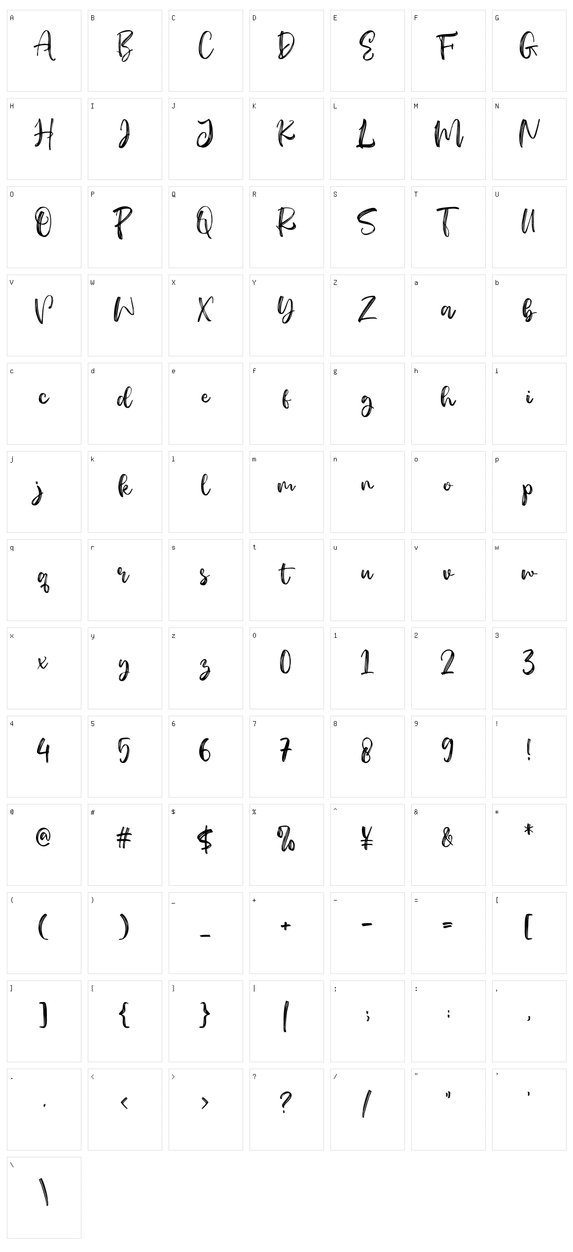 Hametts Character Set