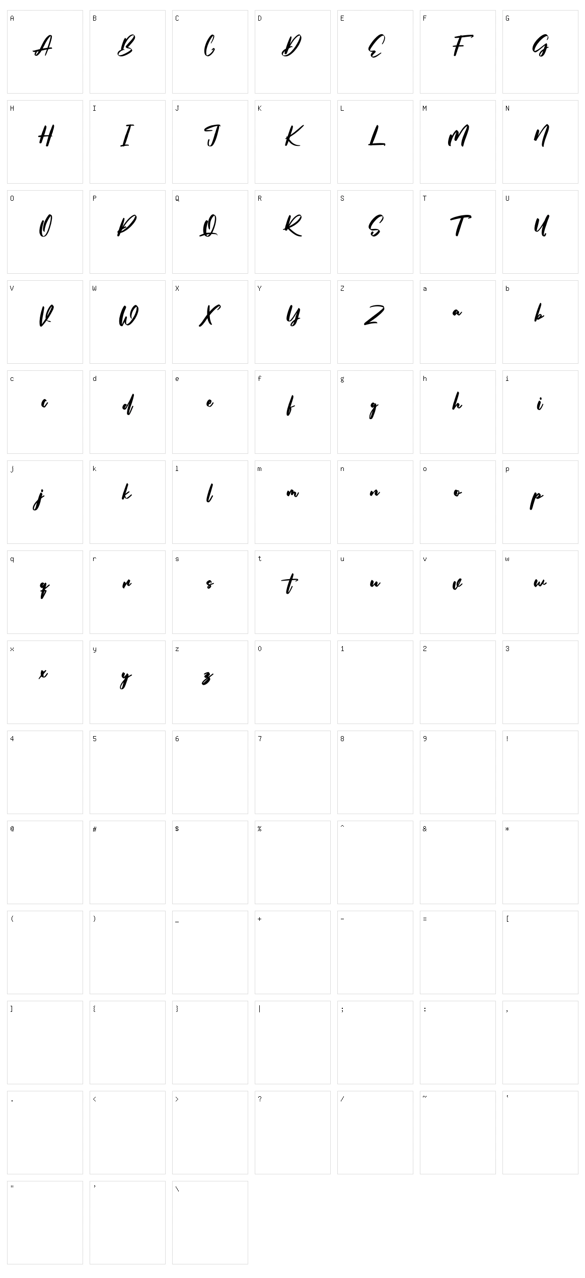 Qritticaly Character Set