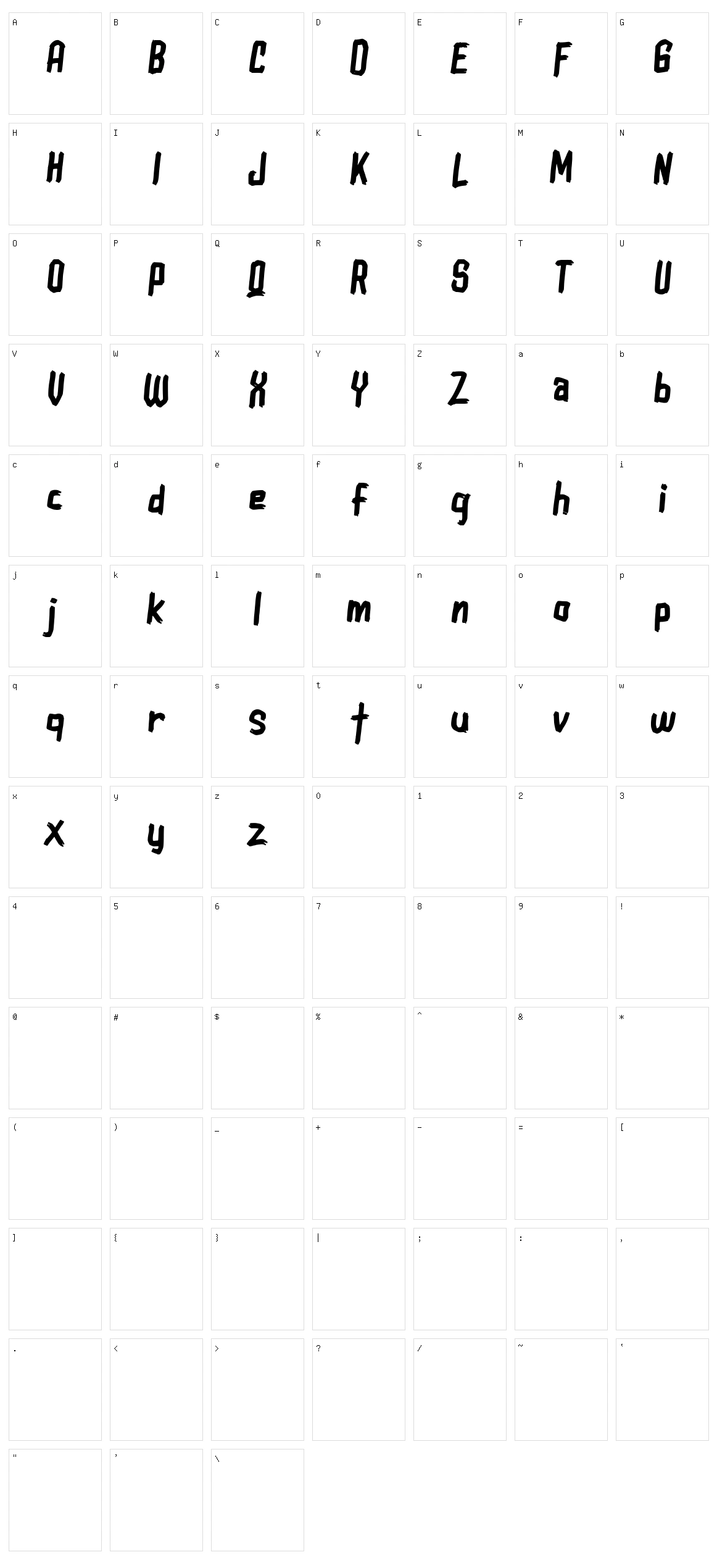 Nodale Character Set