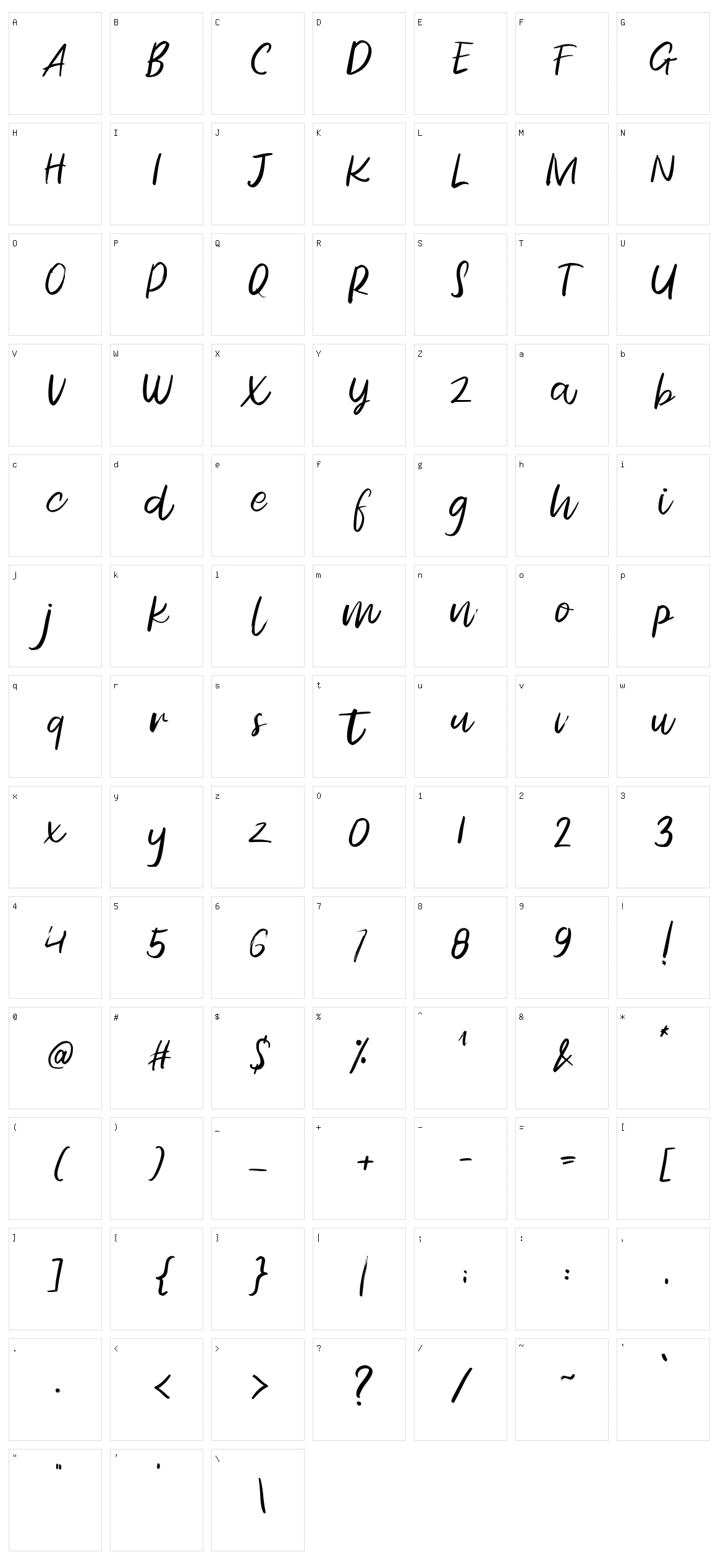 Gilose Character Set